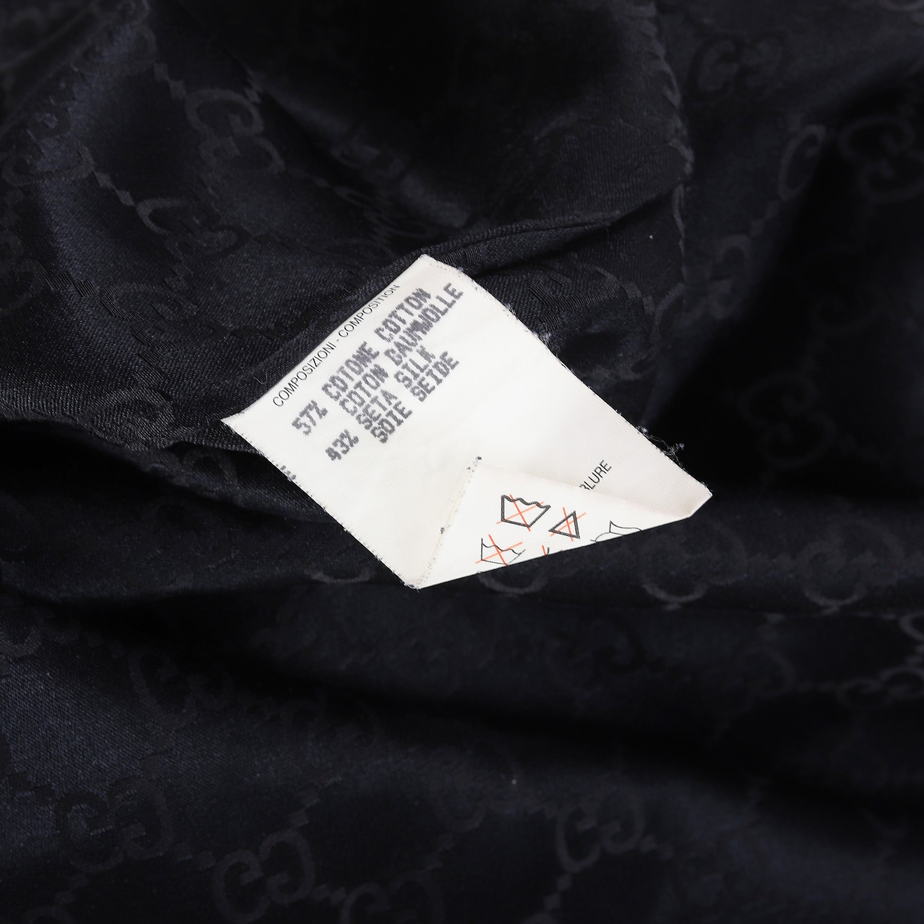 Gucci FW97 by Tom Ford Black Monogram Silk Shirt