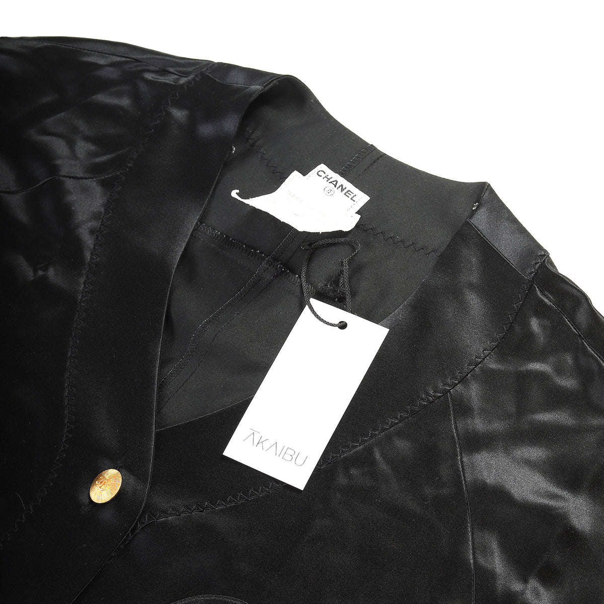 Chanel FW1989 Oversized Silk Baseball Logo Shirt