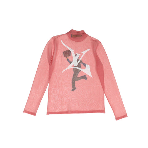 Louis Vuitton SS19 1 of 1 Pink Sheer Embroidery Longsleeve