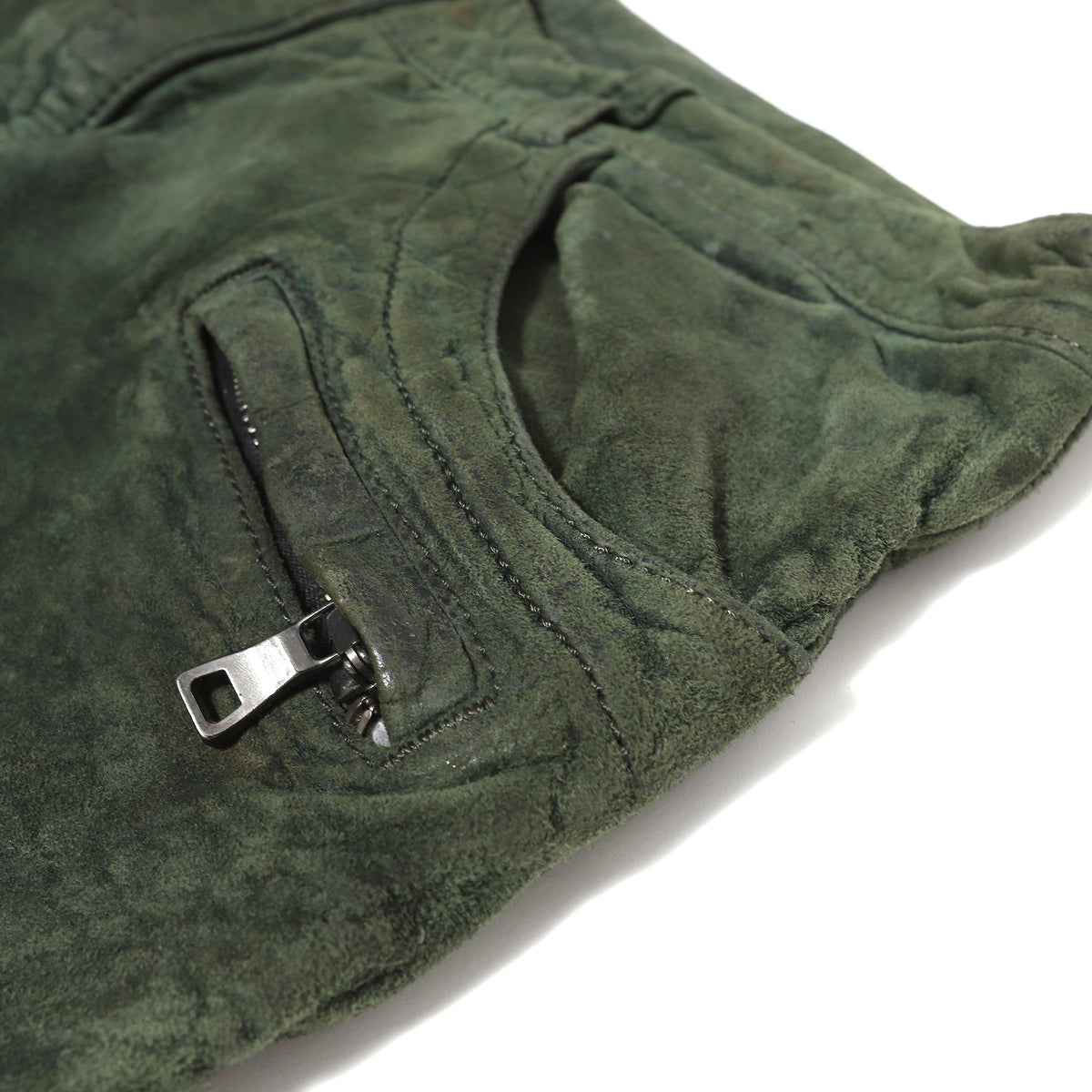 Balmain AW12 Forest Green Suede Biker Pants