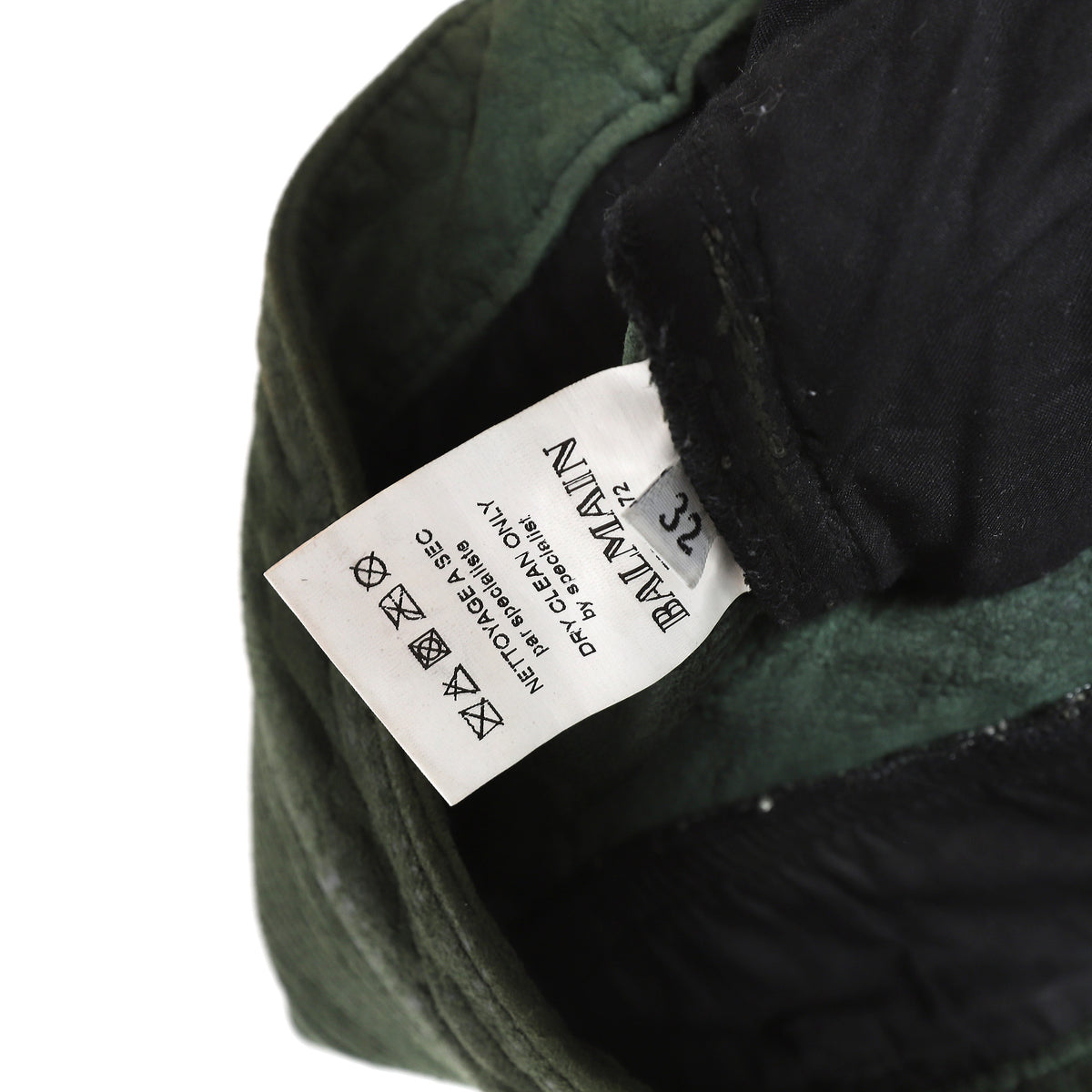 Balmain AW12 Forest Green Suede Biker Pants