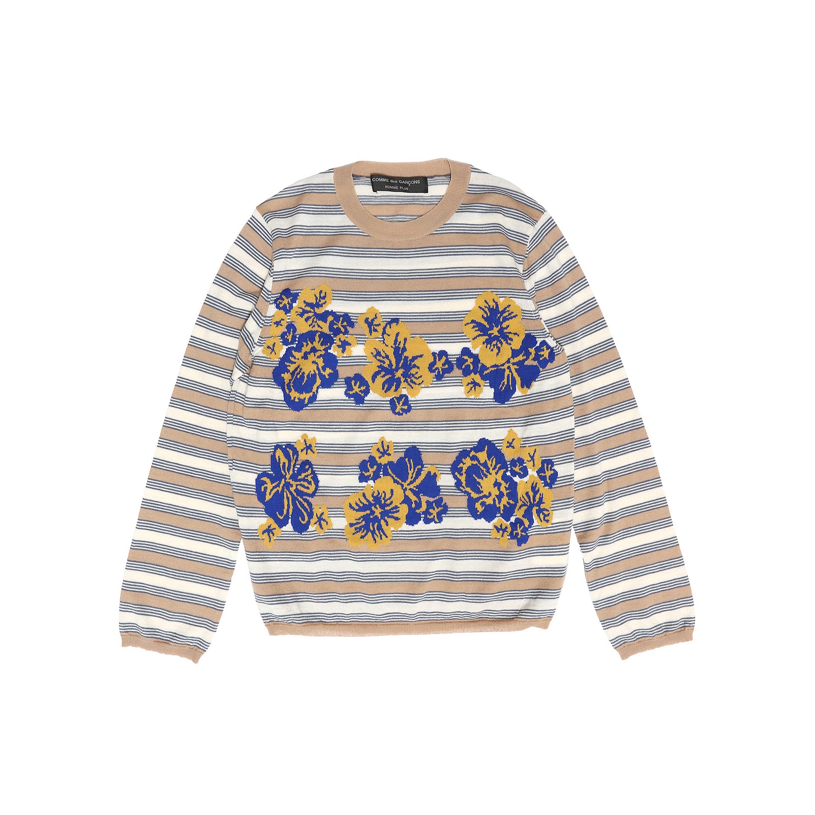 Comme des Garcons Homme Plus AD01 Fine Knit Floral Striped Longsleeve