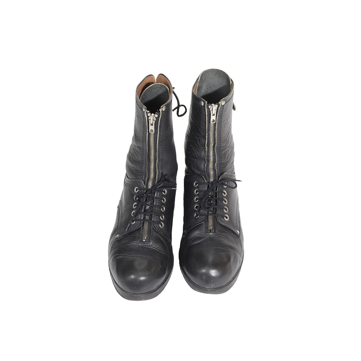 Dirk Bikkembergs 90s Front Zip Backlace Elongated Derbies