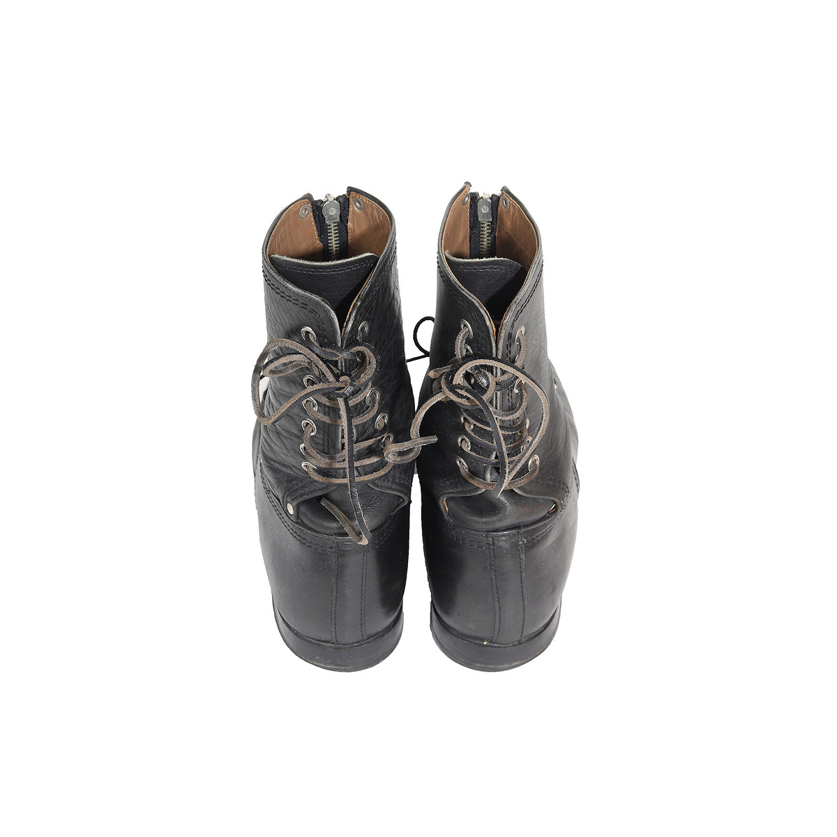 Dirk Bikkembergs 90s Front Zip Backlace Elongated Derbies