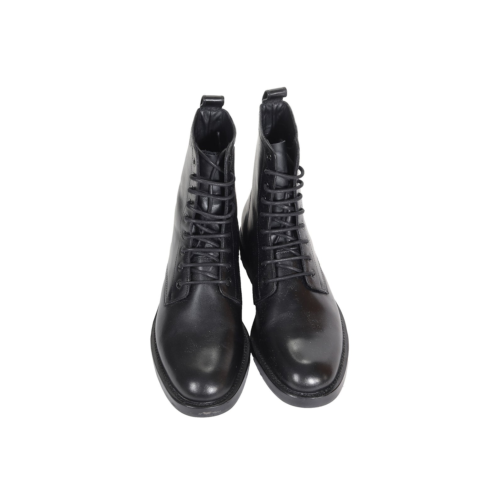 Saint Laurent Paris Black Calf Leather Ranger Boots