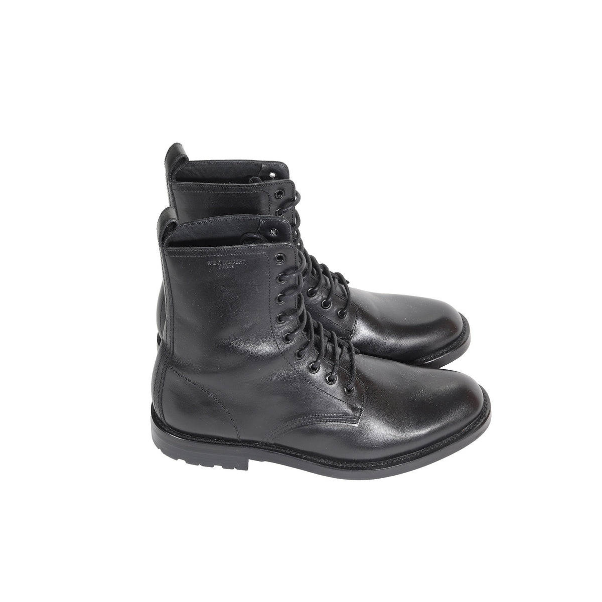 Saint Laurent Paris Black Calf Leather Ranger Boots