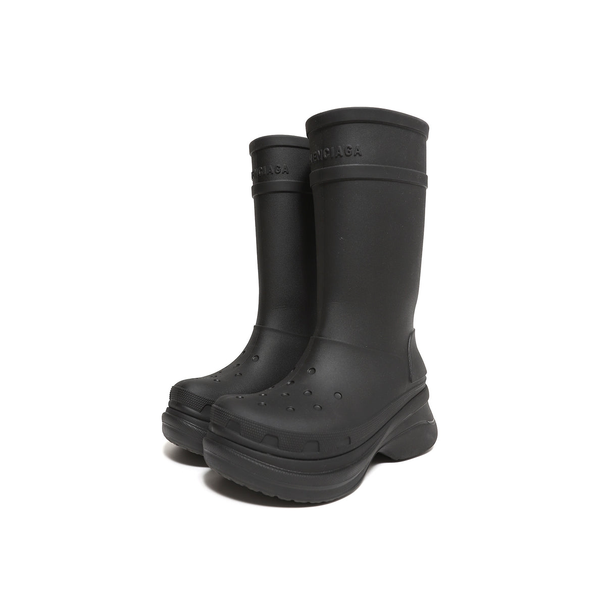Balenciaga x Crocs Black Chunky Rubber Boots