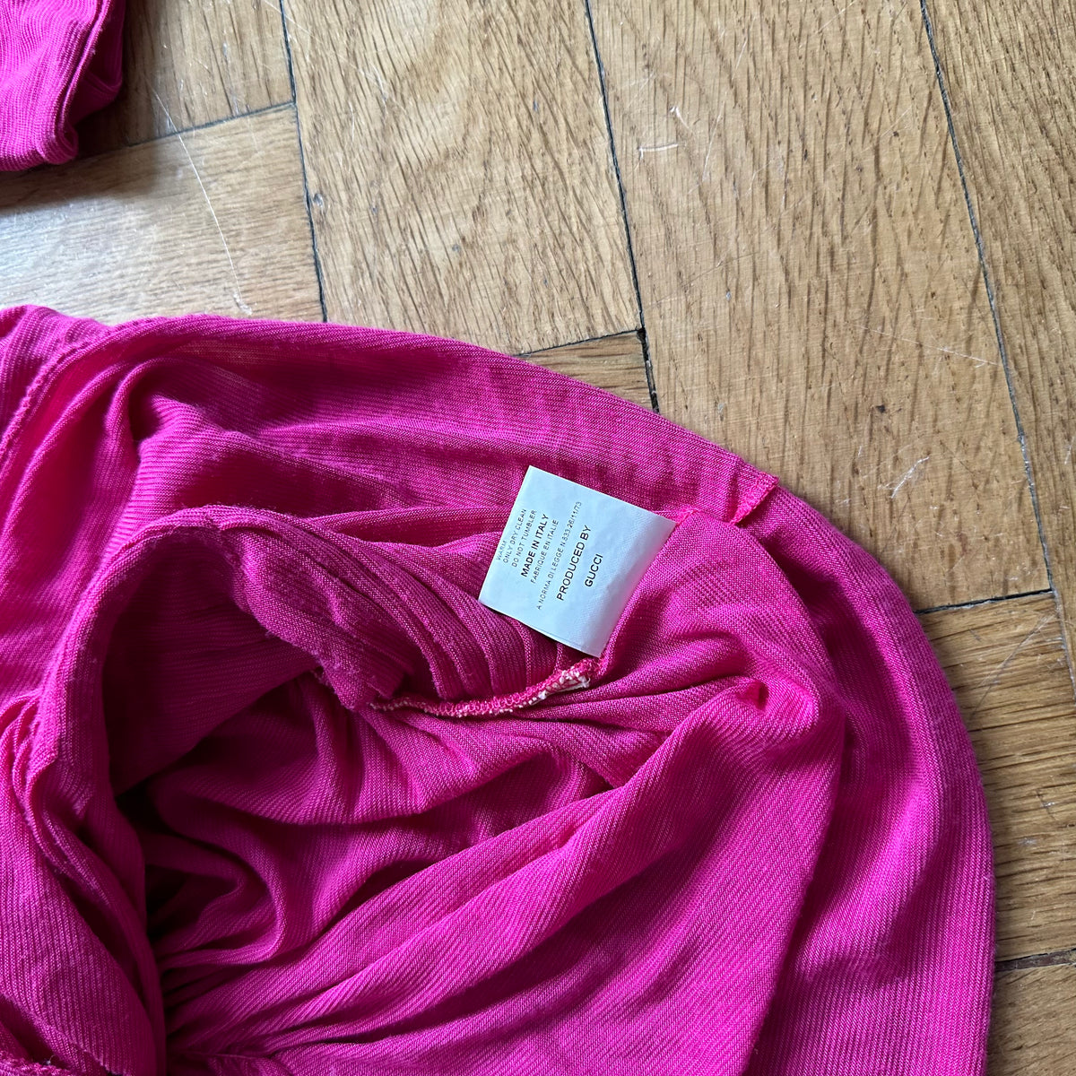 Gucci by Tom Ford SS04 Fuchsia Pleated Strap Viscose Top