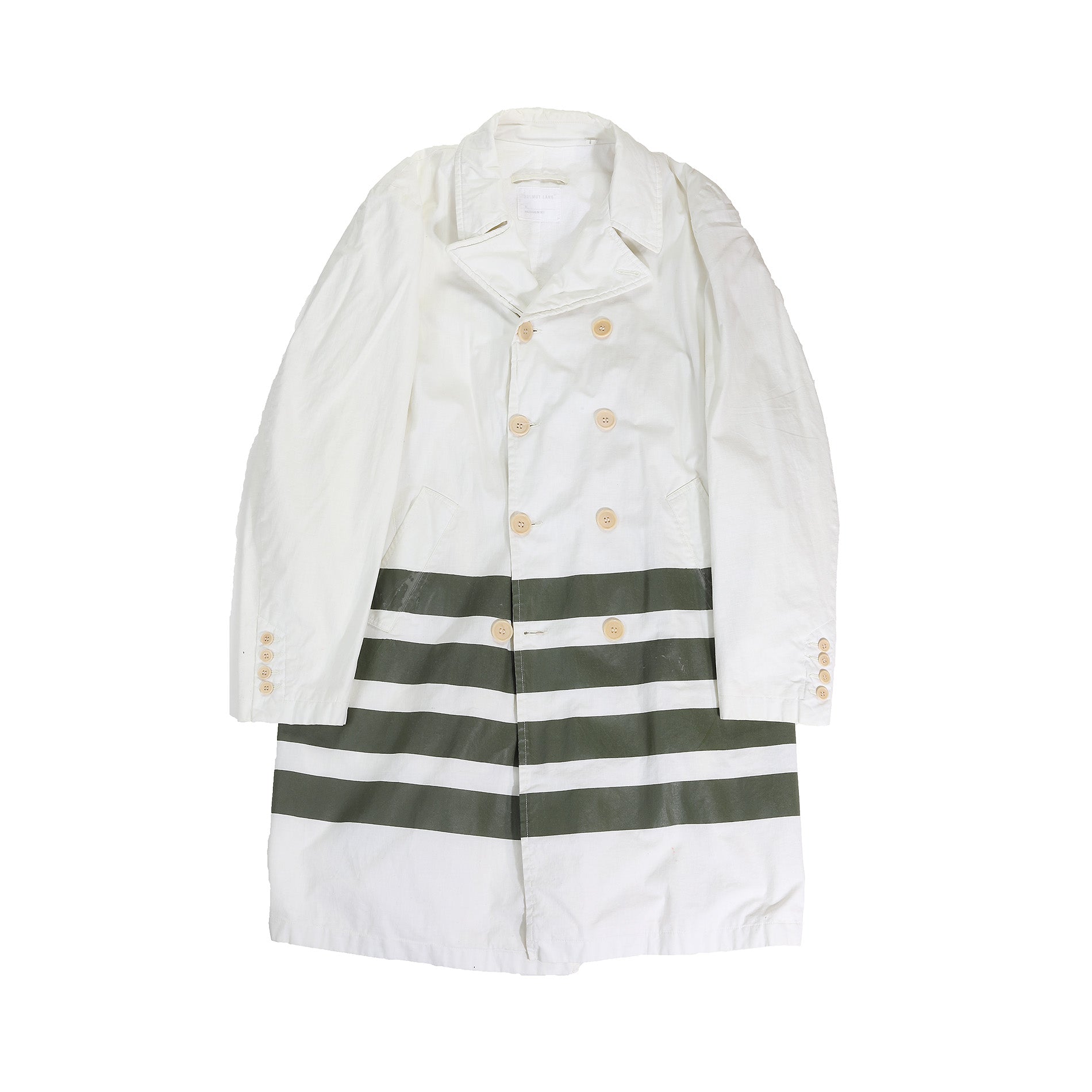 Helmut Lang AW97 Resin Stripe Trench Coat - Ākaibu Store
