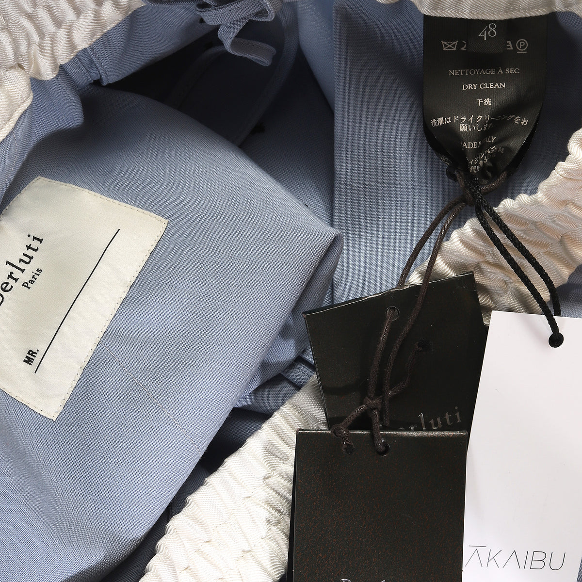 Berluti SS18 by Haider Ackermann Baby Blue Track Pants