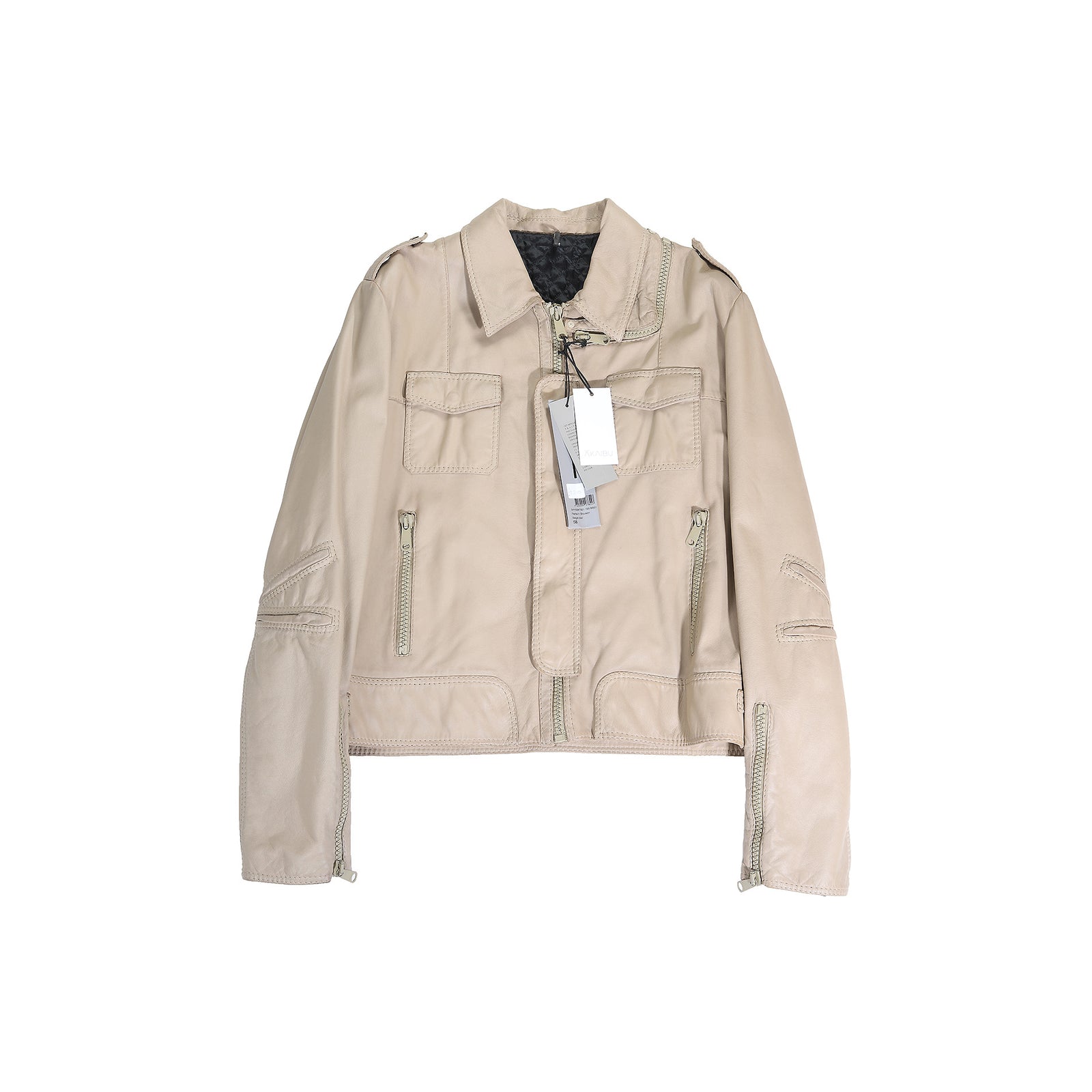 Dior Homme FW05 L-Zip Cream Leather Jacket