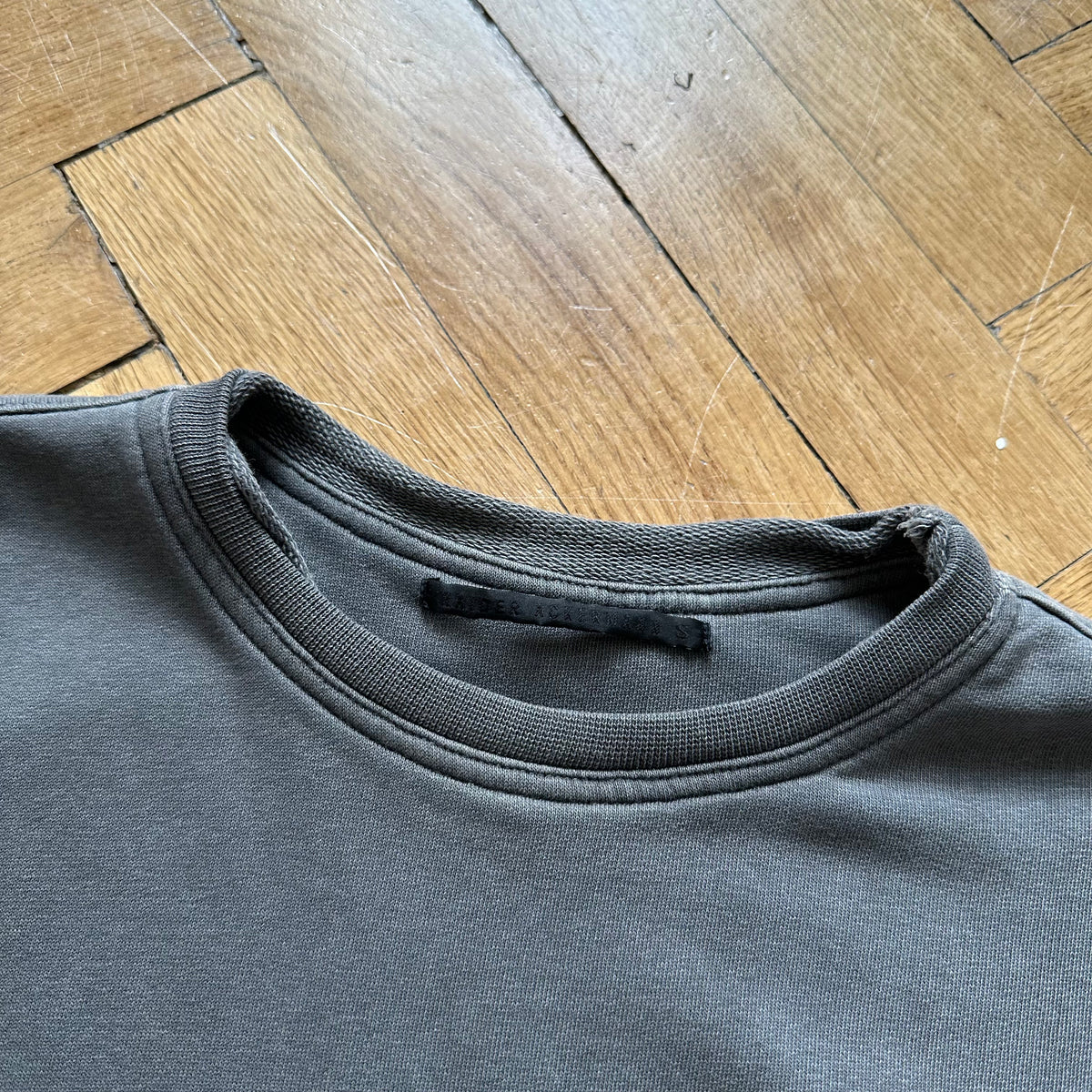 Haider Ackermann FW14 OG Gray Double Layer Crewneck