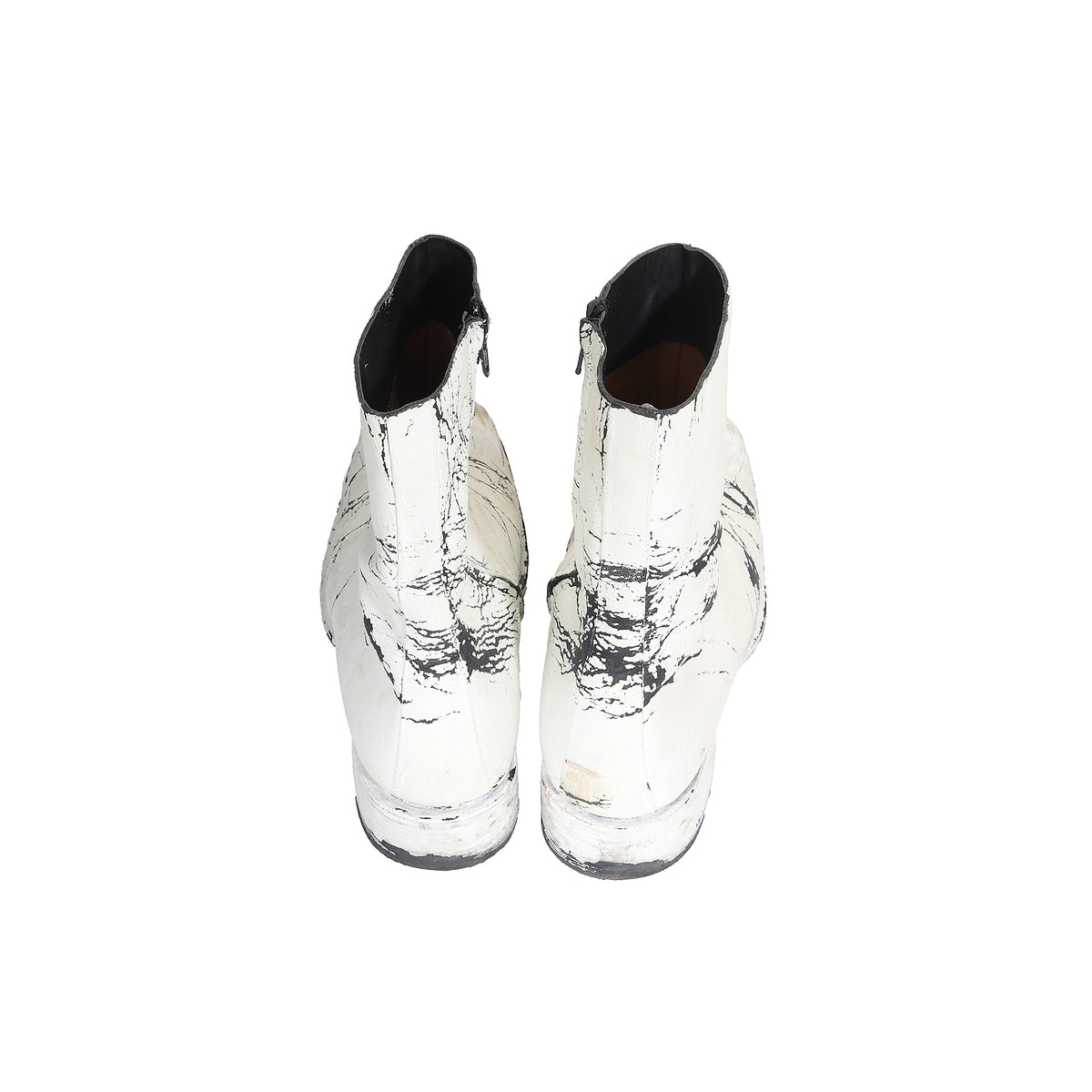 Maison Martin Margiela 2002 Artisanal Hand Painted Square Toe Boots