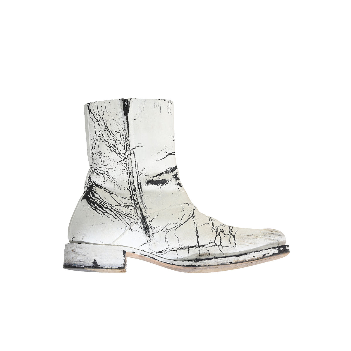 Maison Martin Margiela 2002 Artisanal Hand Painted Square Toe Boots
