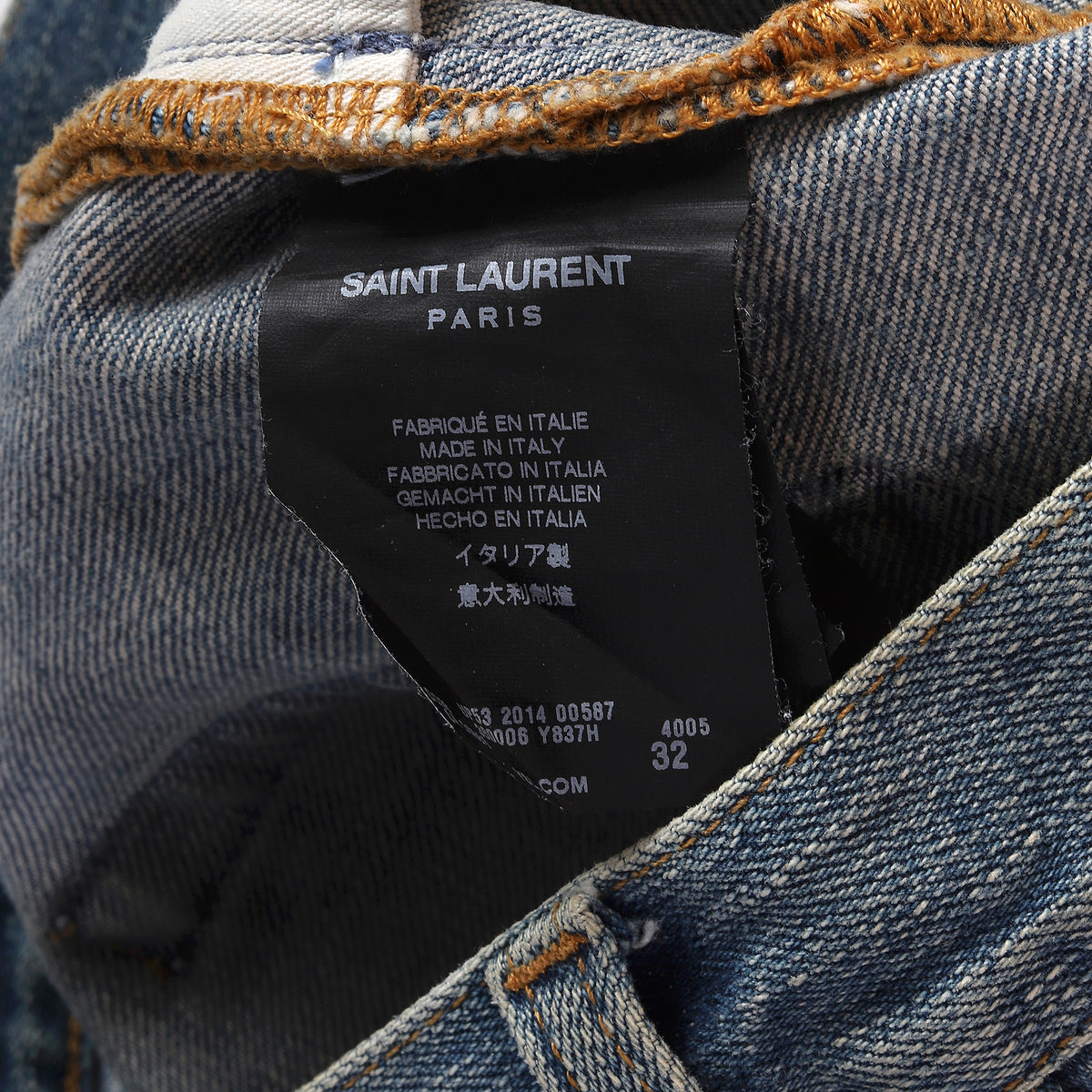 Saint Laurent Paris SS15 Ripped Washed Denim