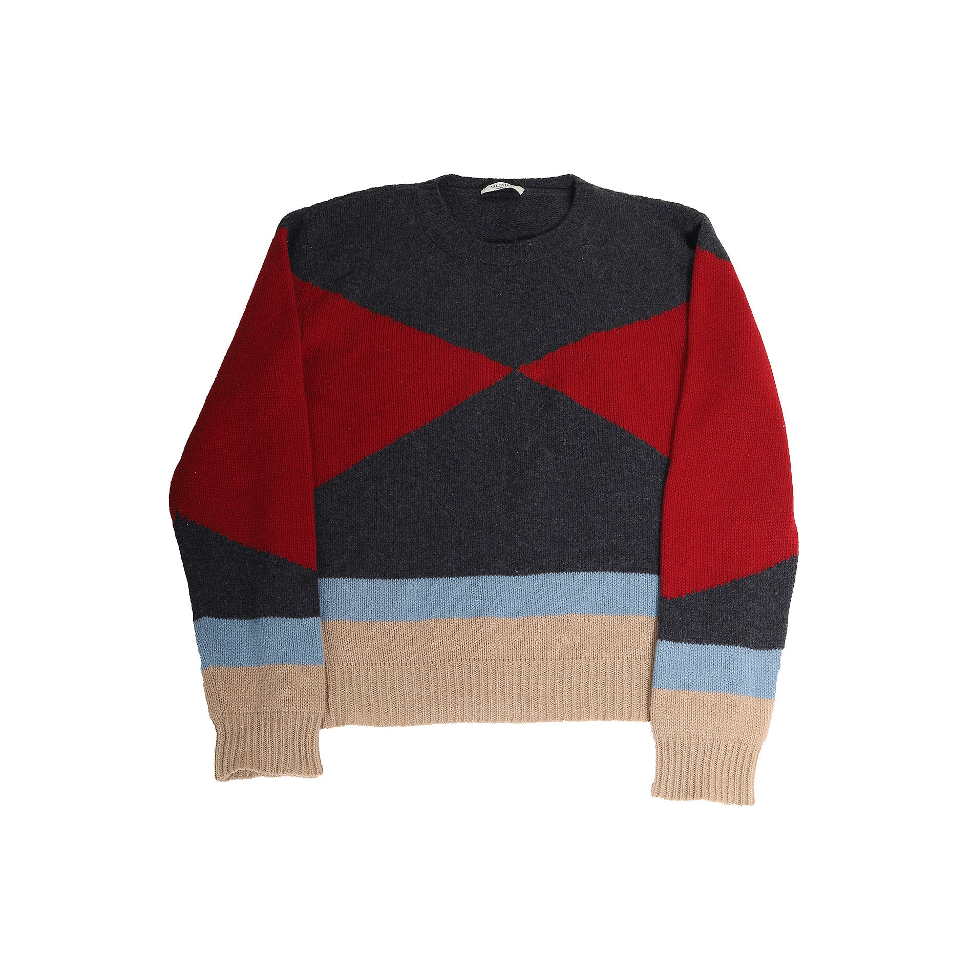 Valentino AW14 Geomtric Cashmere Knit Sweater