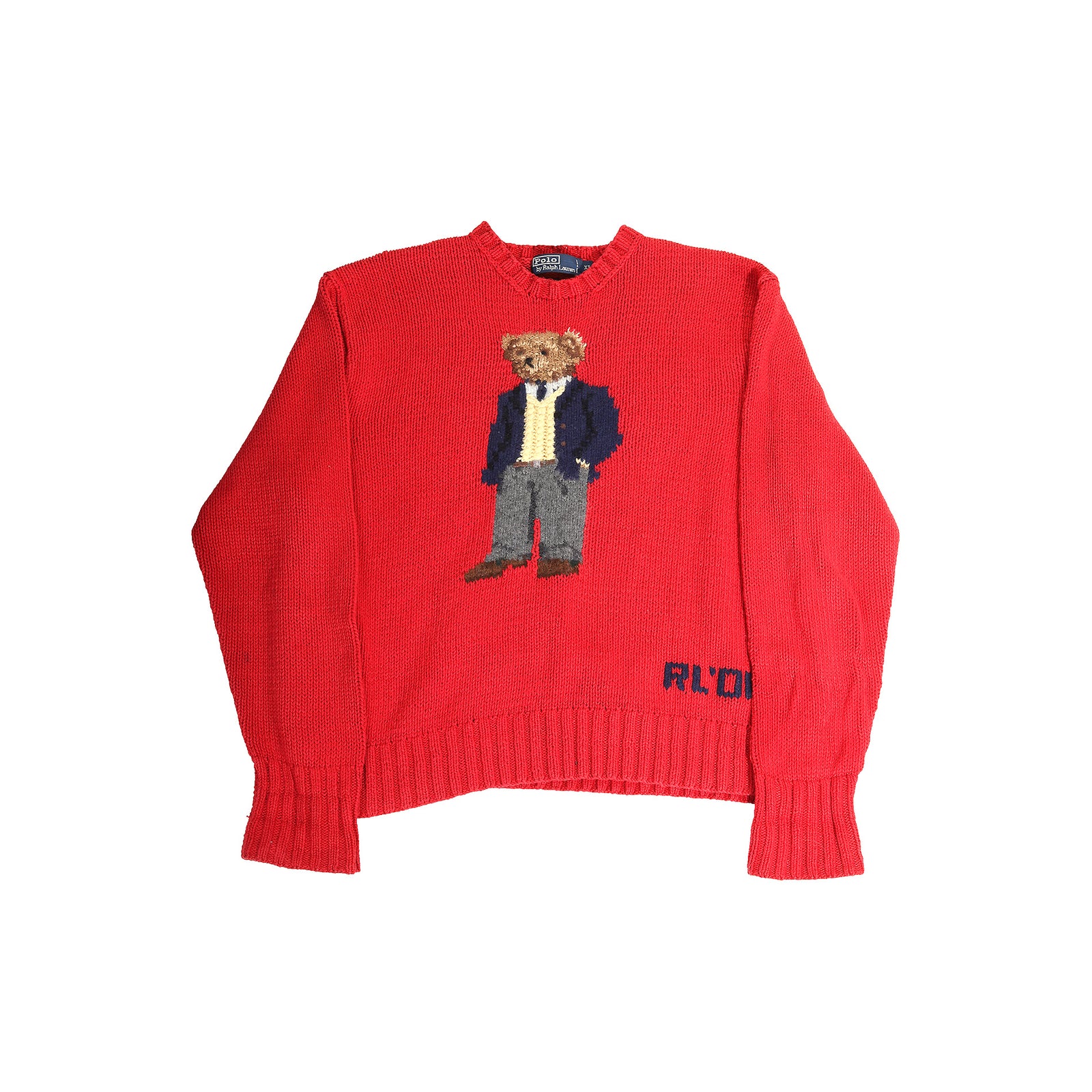 Ralph Lauren 2001 Polo Bear Teddy Intarsia Knit Sweater