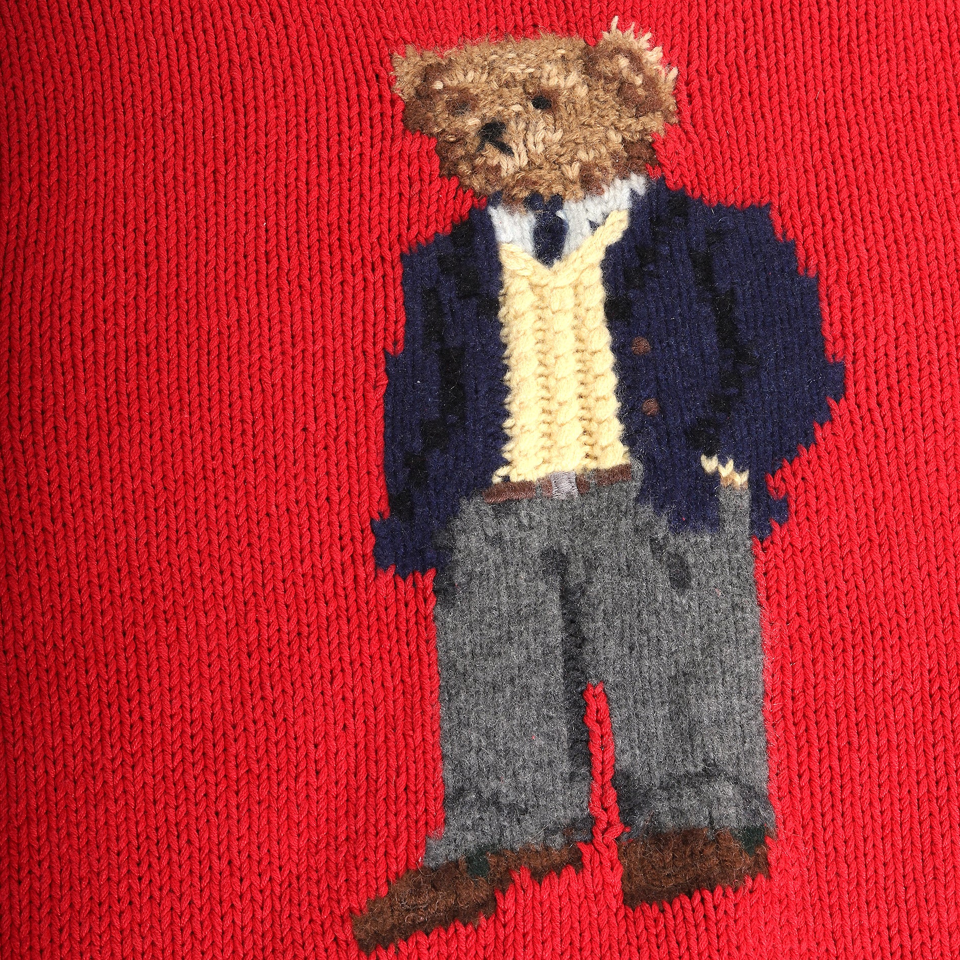 Ralph Lauren 2001 Polo Bear Teddy Intarsia Knit Sweater