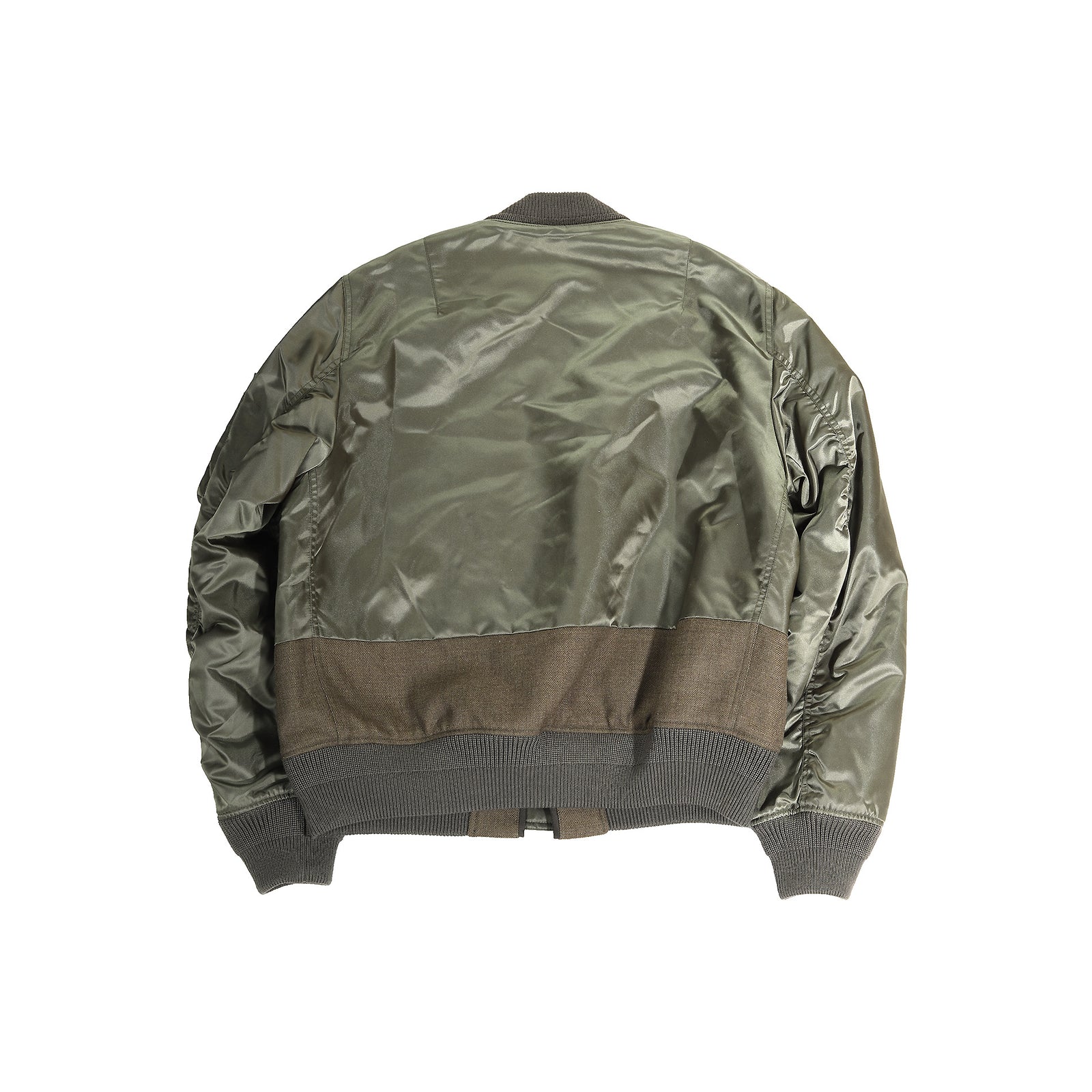 Berluti FW17 by Haider Ackermann Paneled Khaki Bomber Jacket