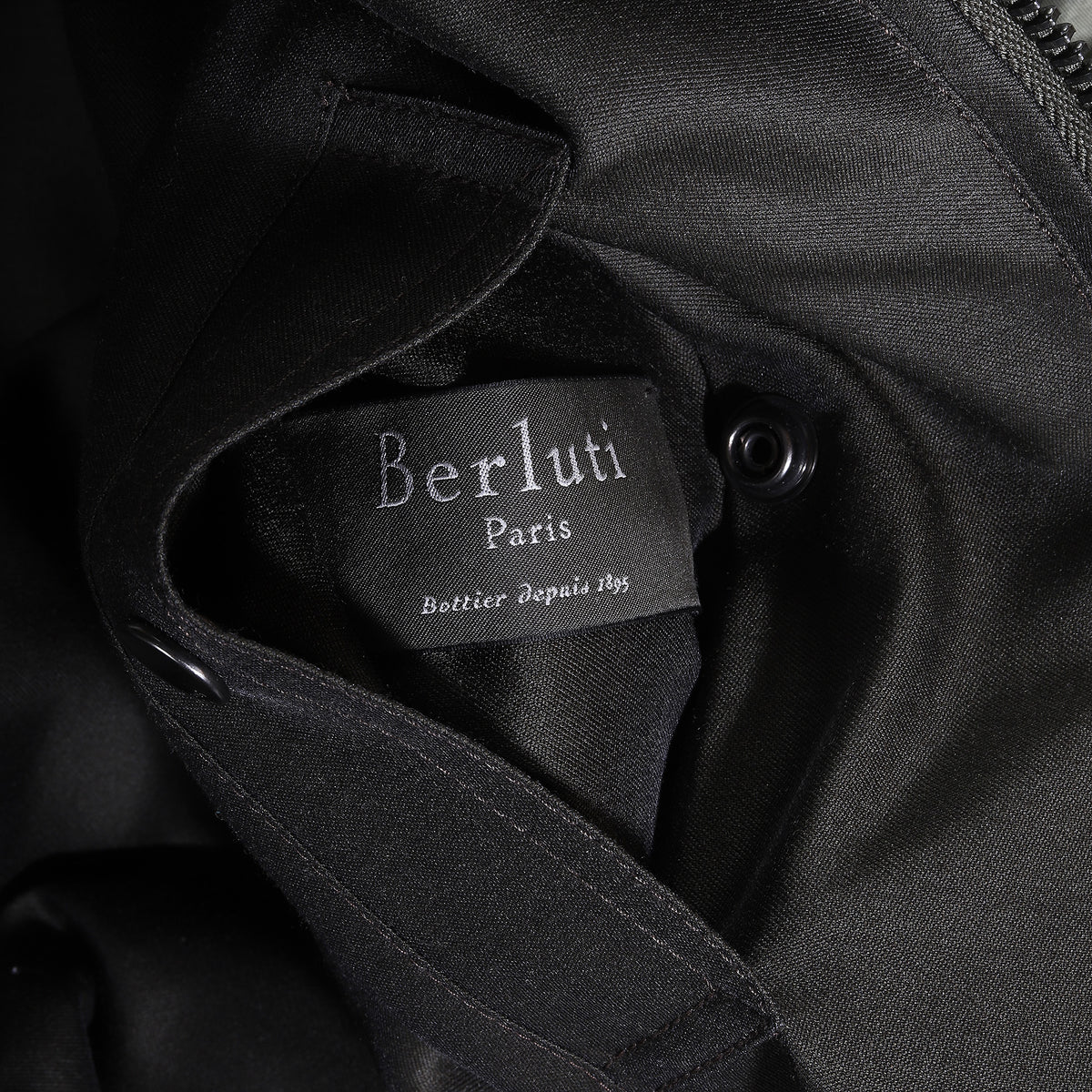Berluti FW17 by Haider Ackermann Paneled Khaki Bomber Jacket