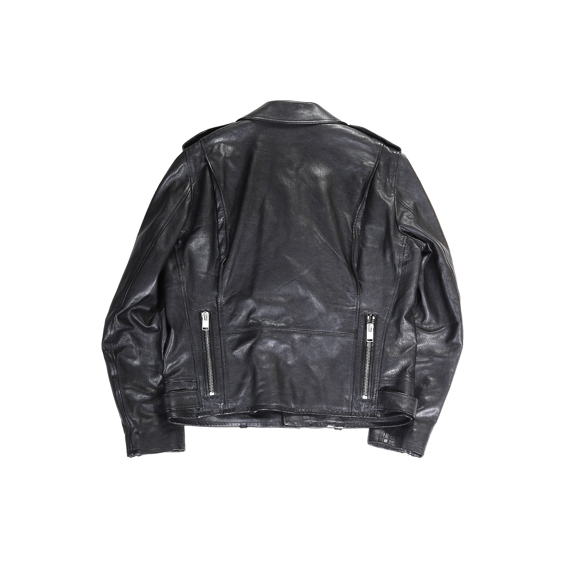 Saint Laurent Paris SS14 Multi Zip Black Leather Biker Jacket