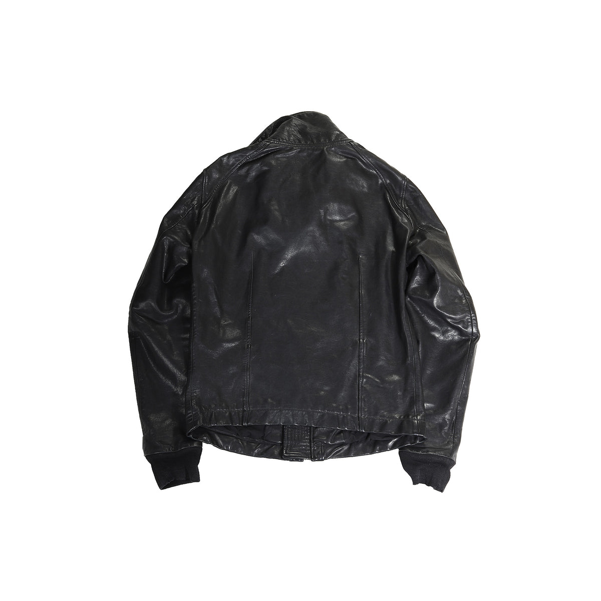 Rick Owens FW08 Stag Fur Collar Geo Leather Jacket