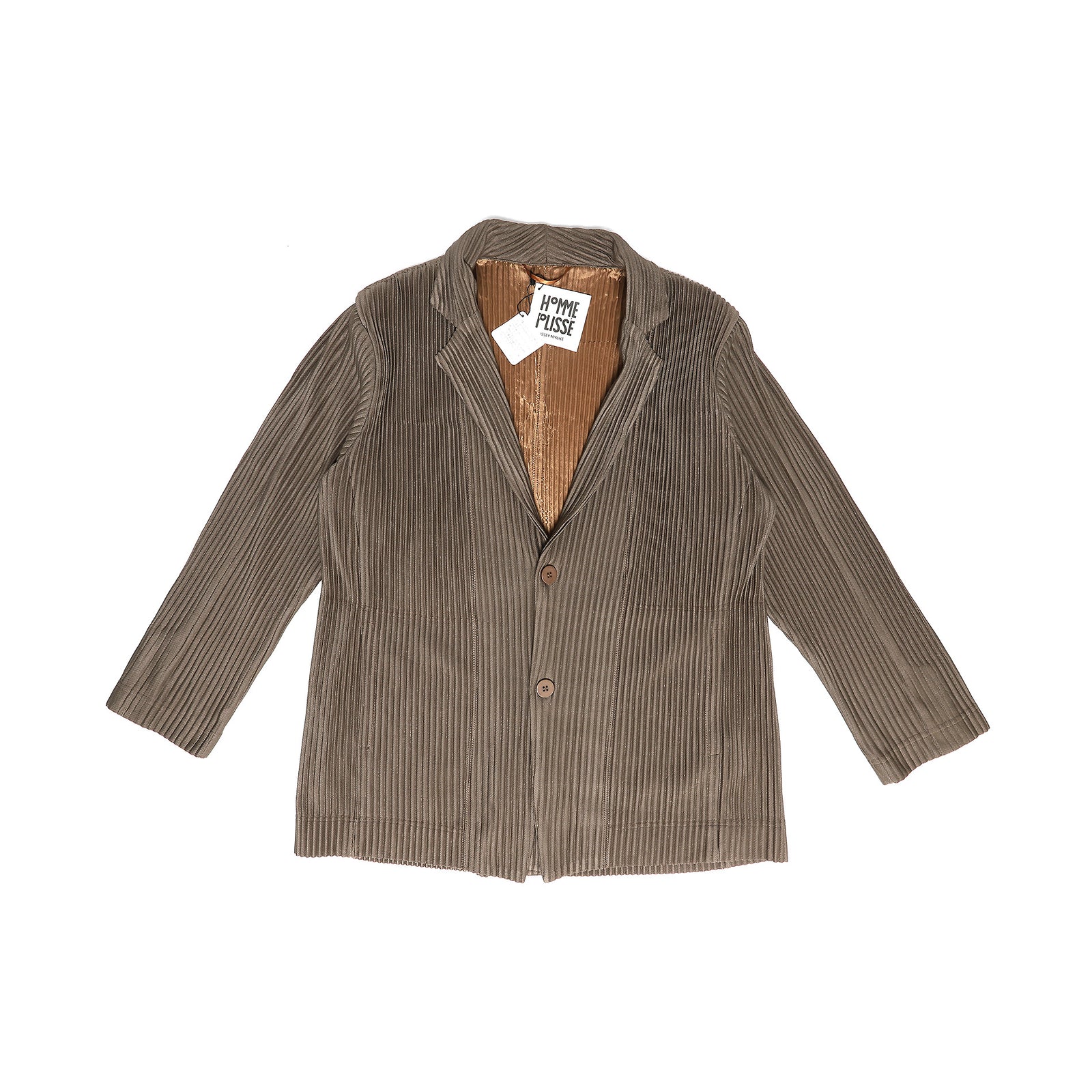 Issey Miyake Homme Plisse Brown Pleated Blazer