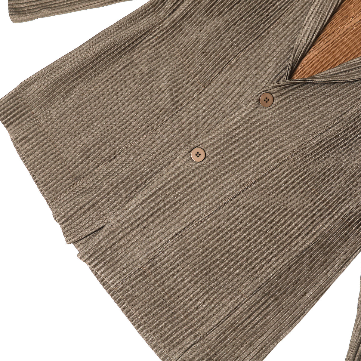 Issey Miyake Homme Plisse Brown Pleated Blazer