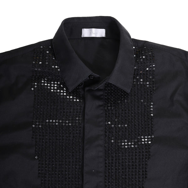 Dior Homme FW07 Navigate Black Sequin Shirt - Ākaibu Store