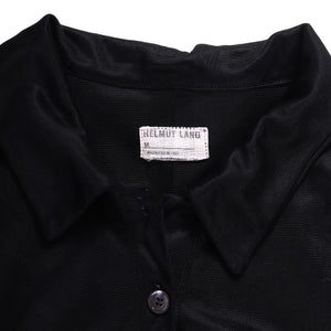 Helmut Lang 1997 Black Slashed Elbow Polo Shirt