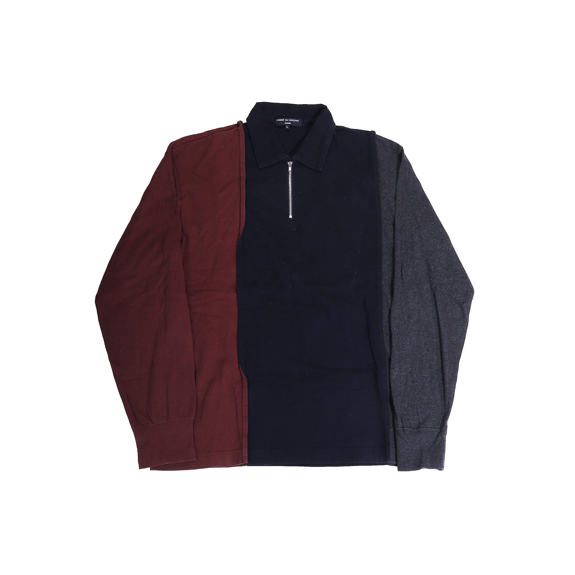 Comme Des Garcons Homme 2006 Reconstructed Zip Neck Sweater 