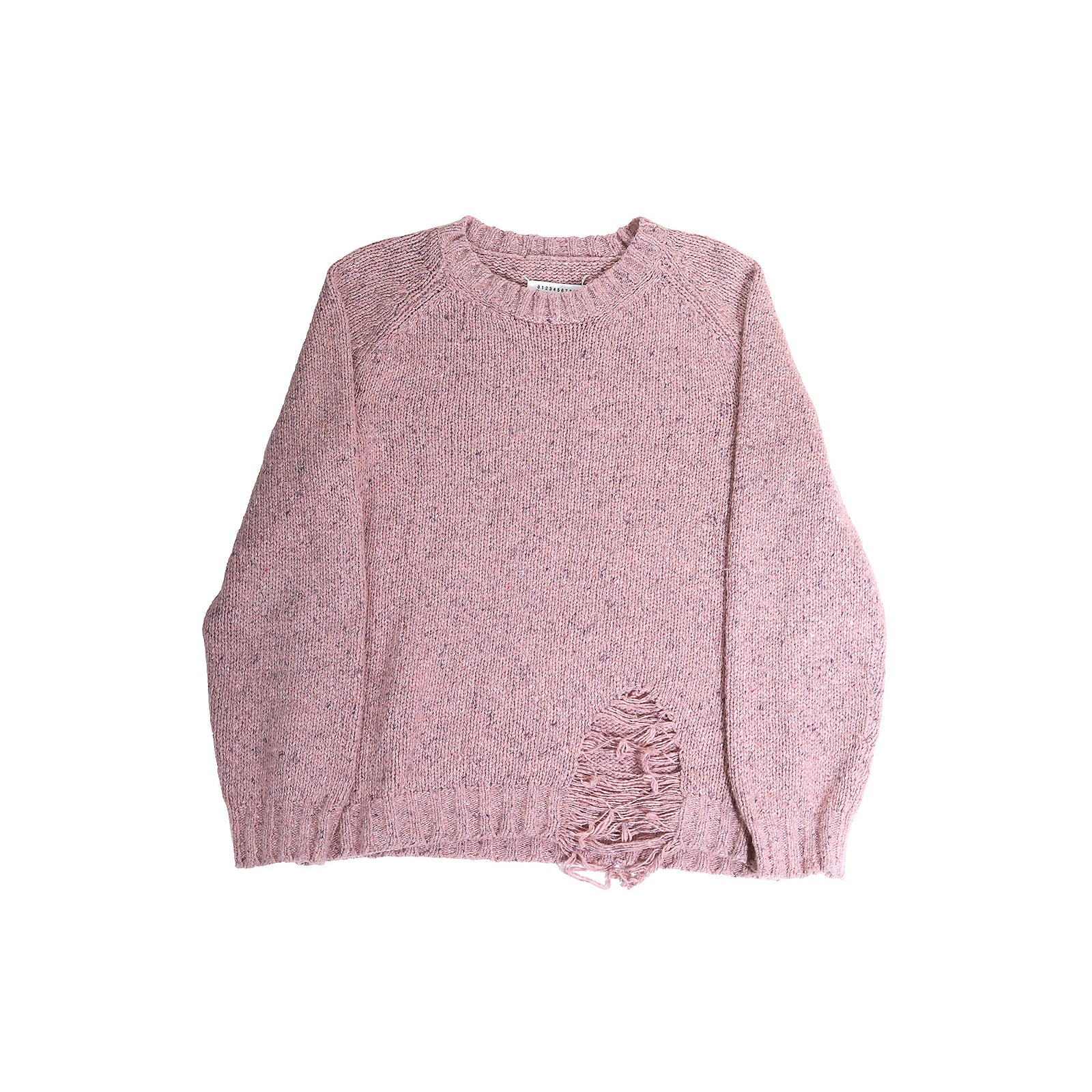 Maison Martin Margiela AW19 Distressed Dust Pink Knit Sweater