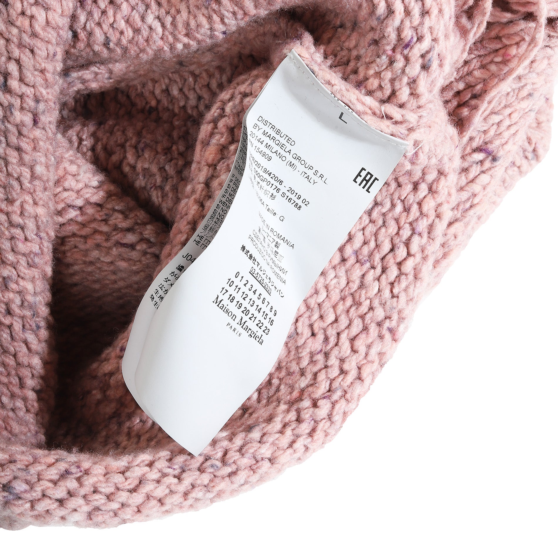 Maison Martin Margiela AW19 Distressed Dust Pink Knit Sweater