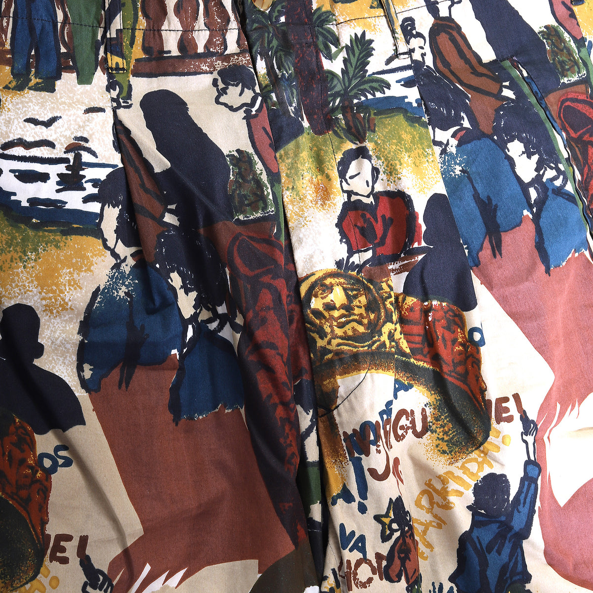 Jean Paul Gaultier 80s Pour Gibo Printed Pants