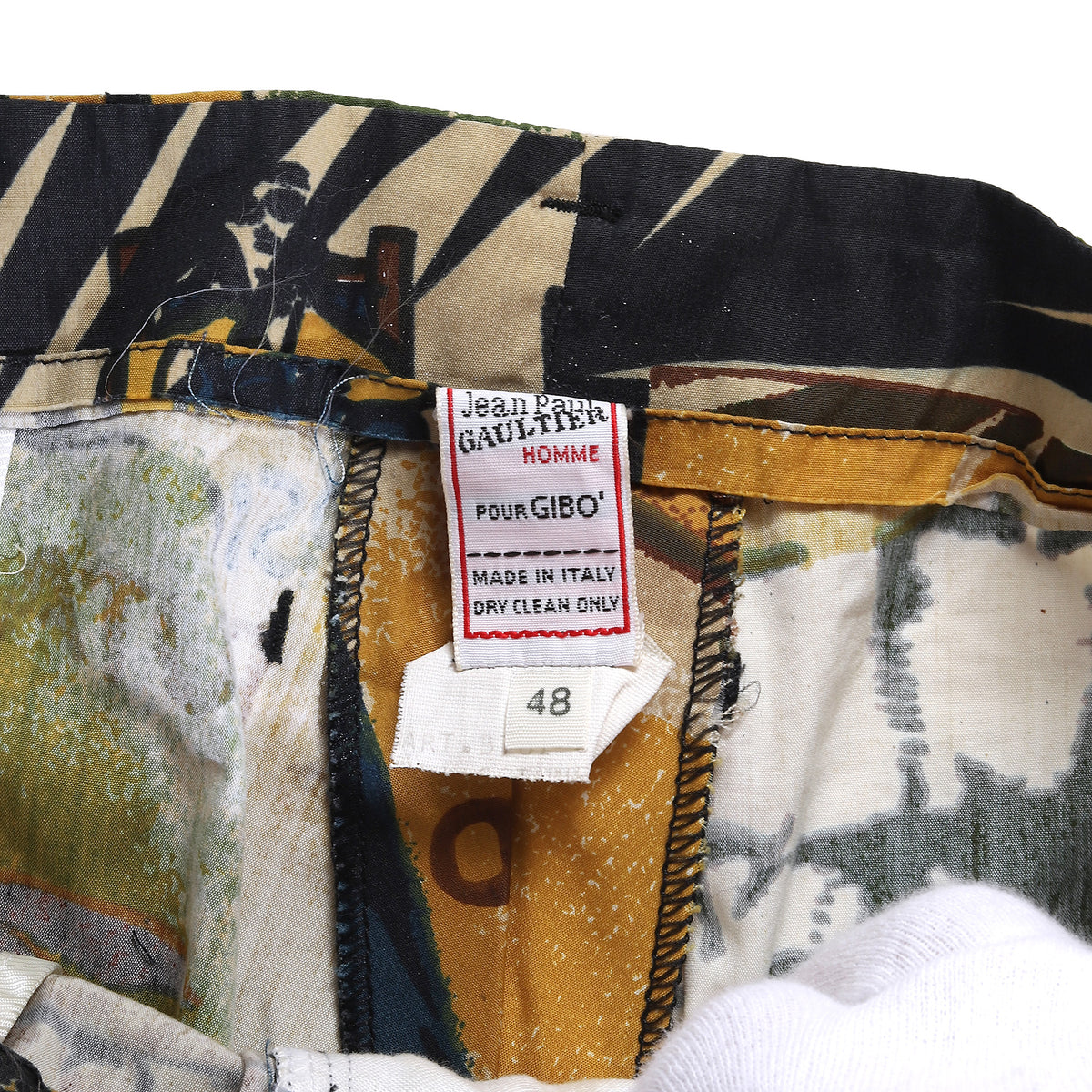 Jean Paul Gaultier 80s Pour Gibo Printed Pants