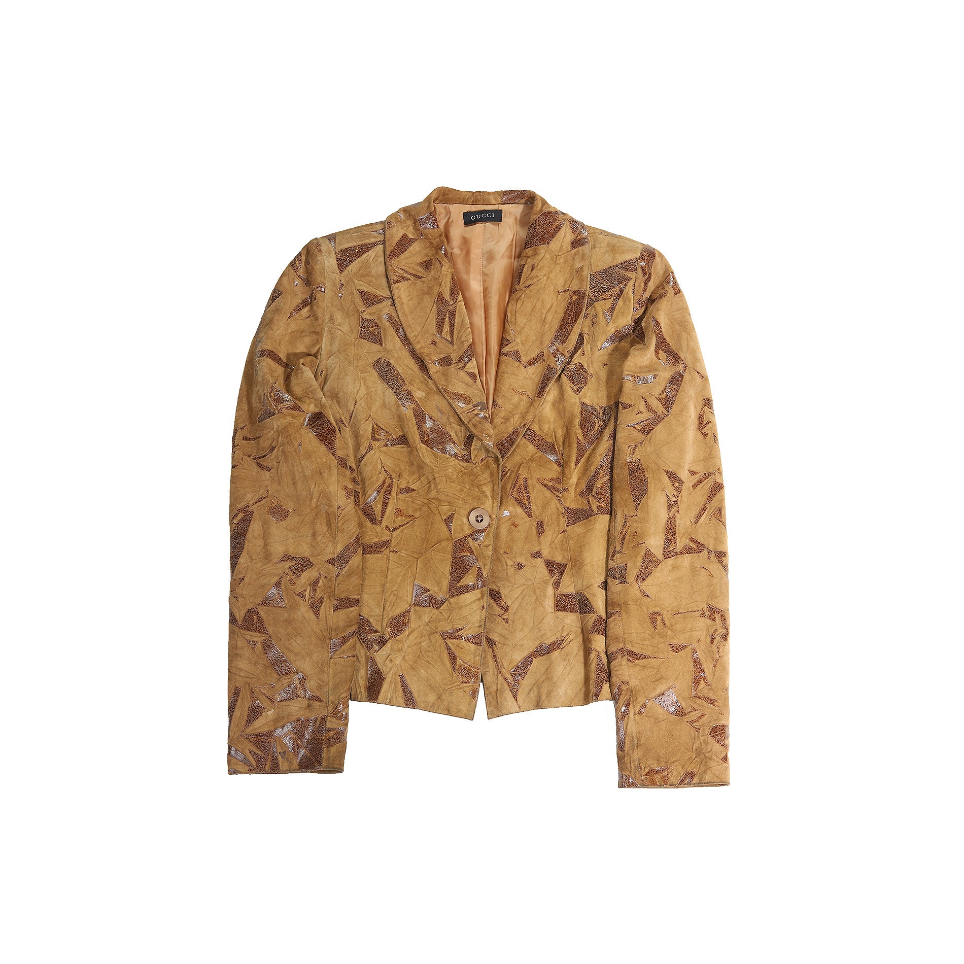 Gucci 90s by Tom Ford Laminated Broken Effect Suede Jacket