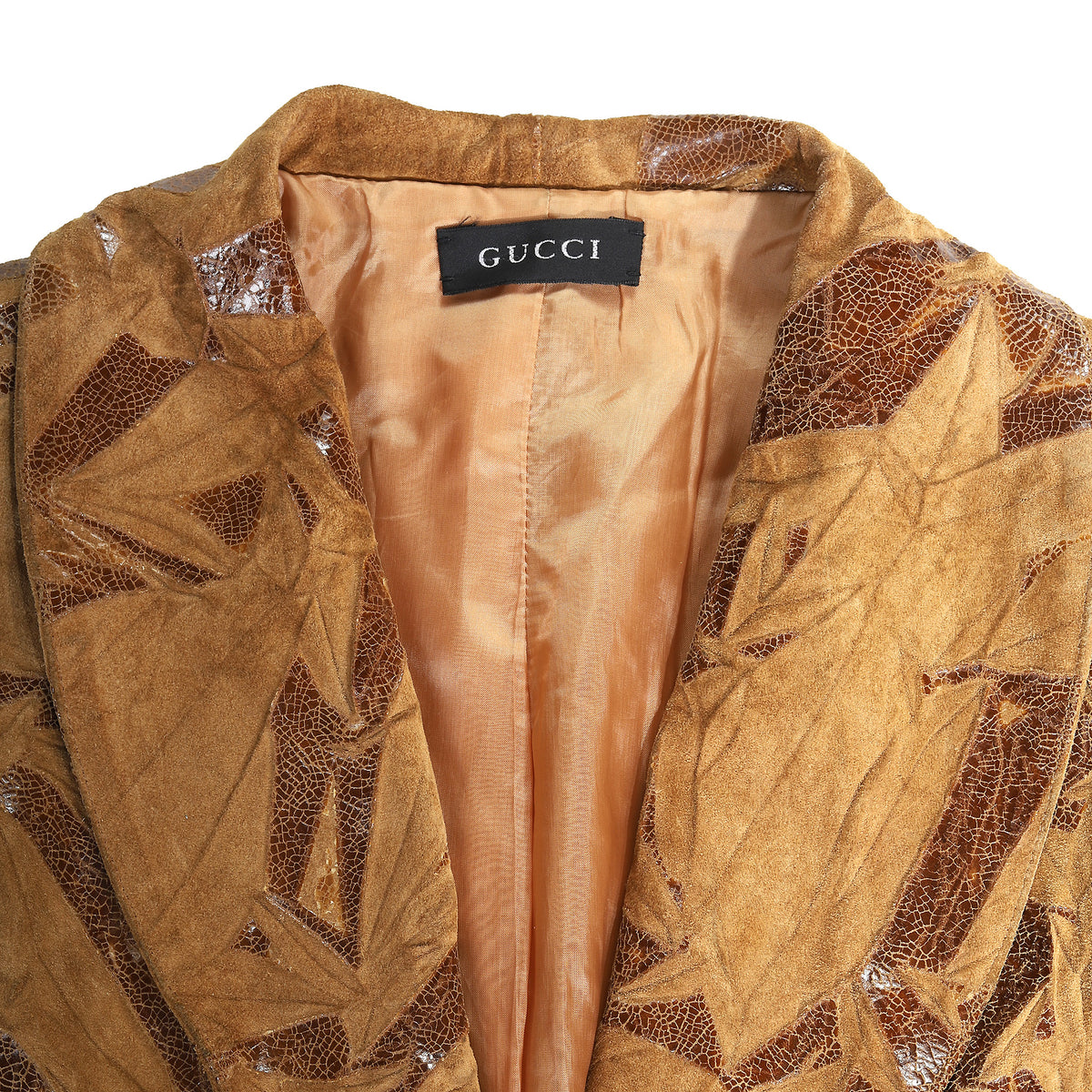 Gucci 90s by Tom Ford Laminated Broken Effect Suede Jacket