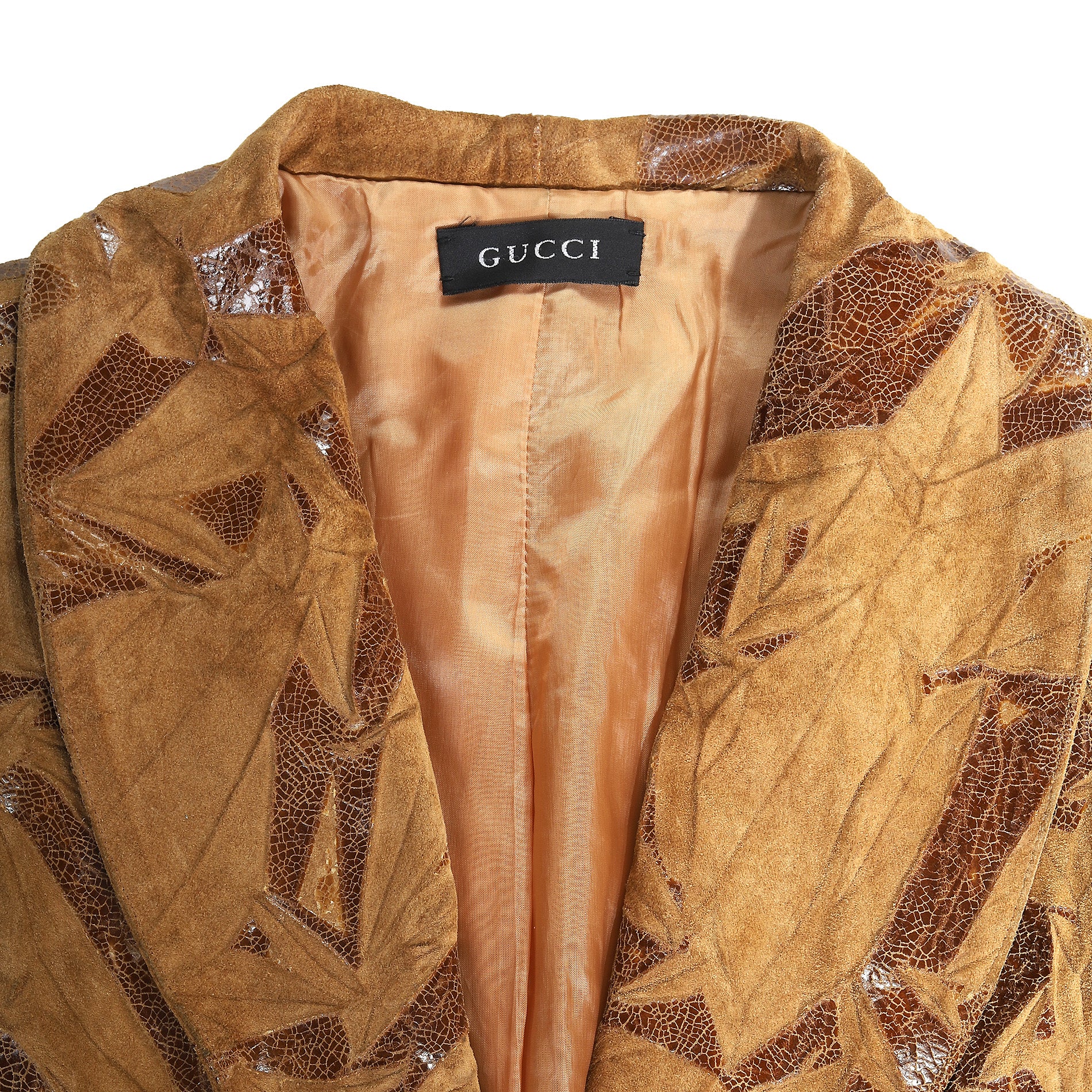Gucci Tiger Embroidered women's leather jacket size IT 44