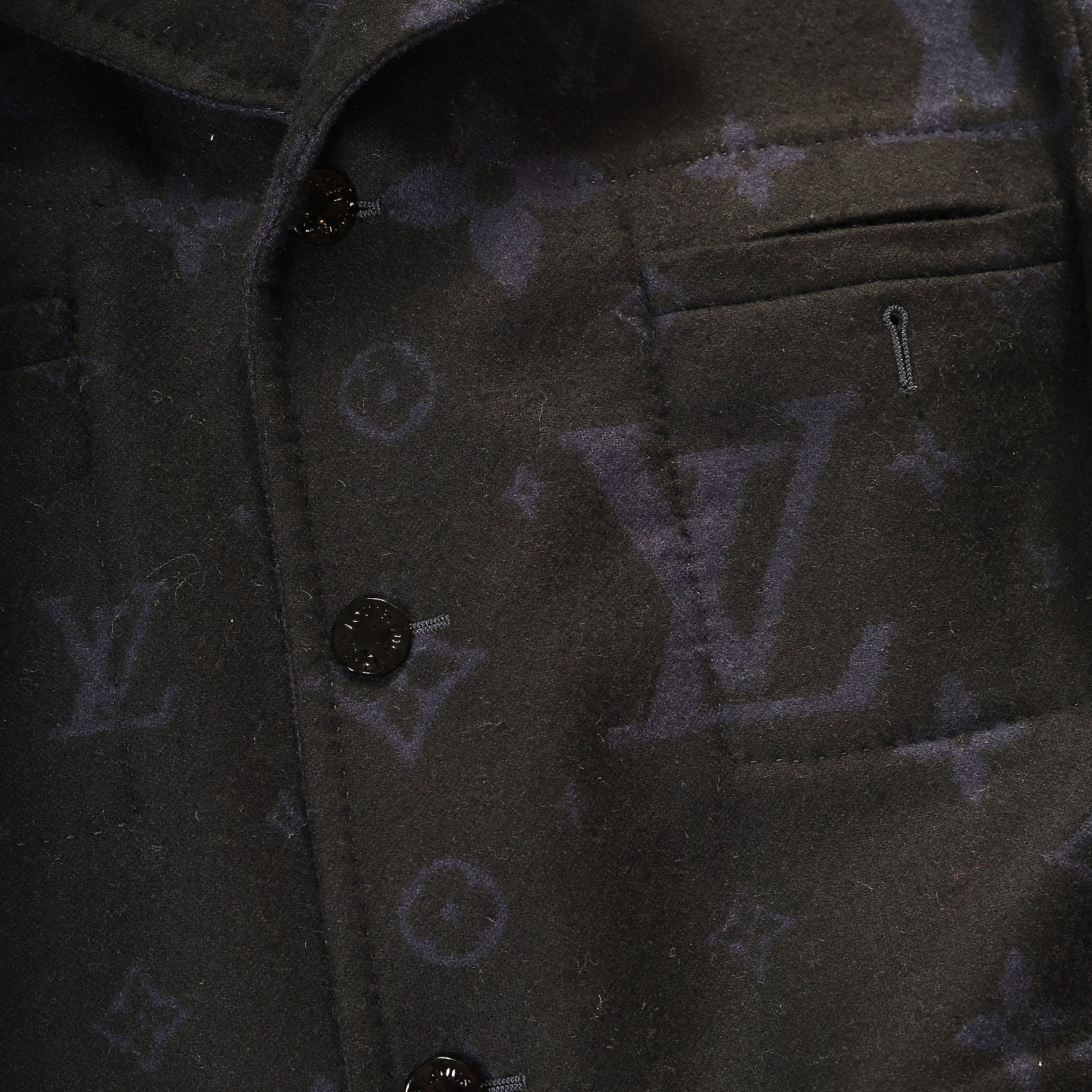 Louis Vuitton FW19 1 of 1 Monogram Reversible Wool Field Jacket Sample