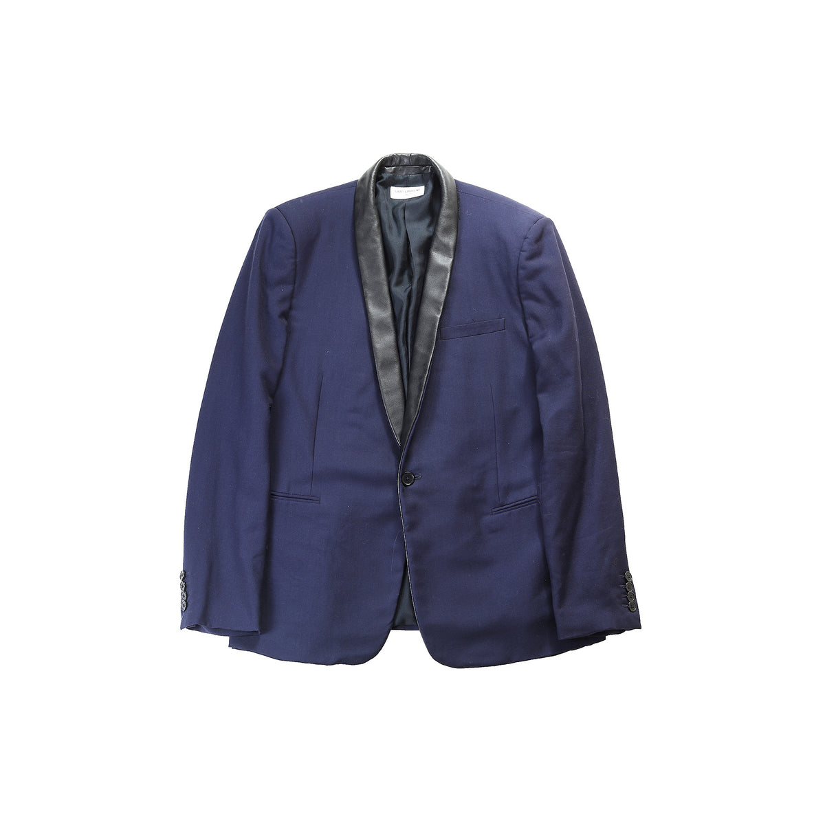 Saint Laurent Paris SS14 Leather Shawl Collar Jacket