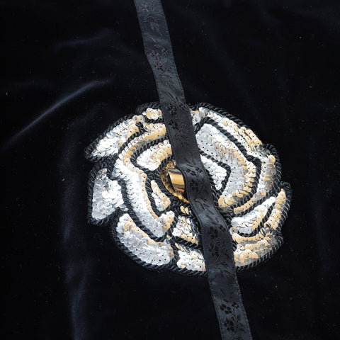 Jean Paul Gaultier Homme 80s Pour Gibo Sequin Rose Velvet Bomber Jacket