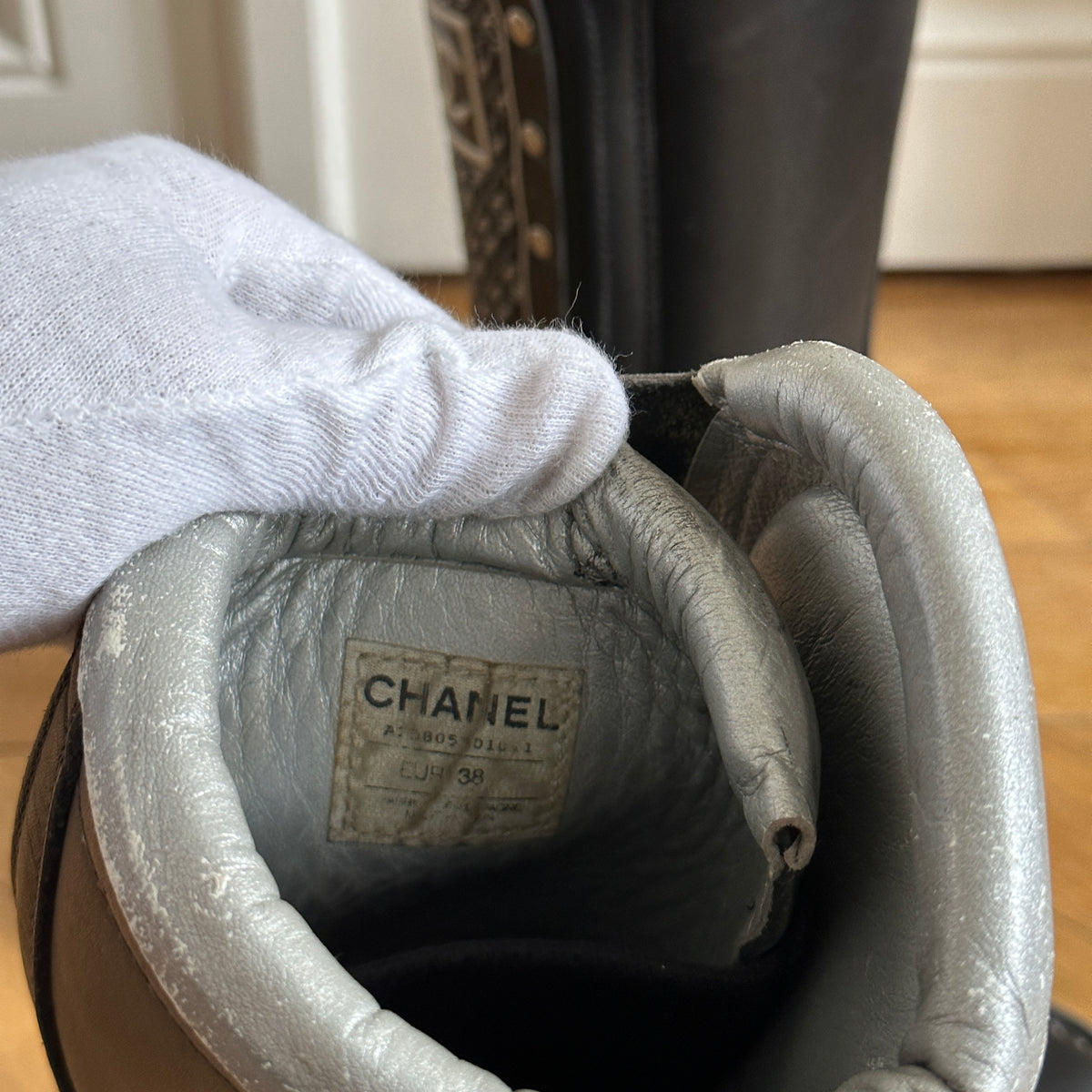 Chanel 90s Logo Buckled Motorcycle Boots