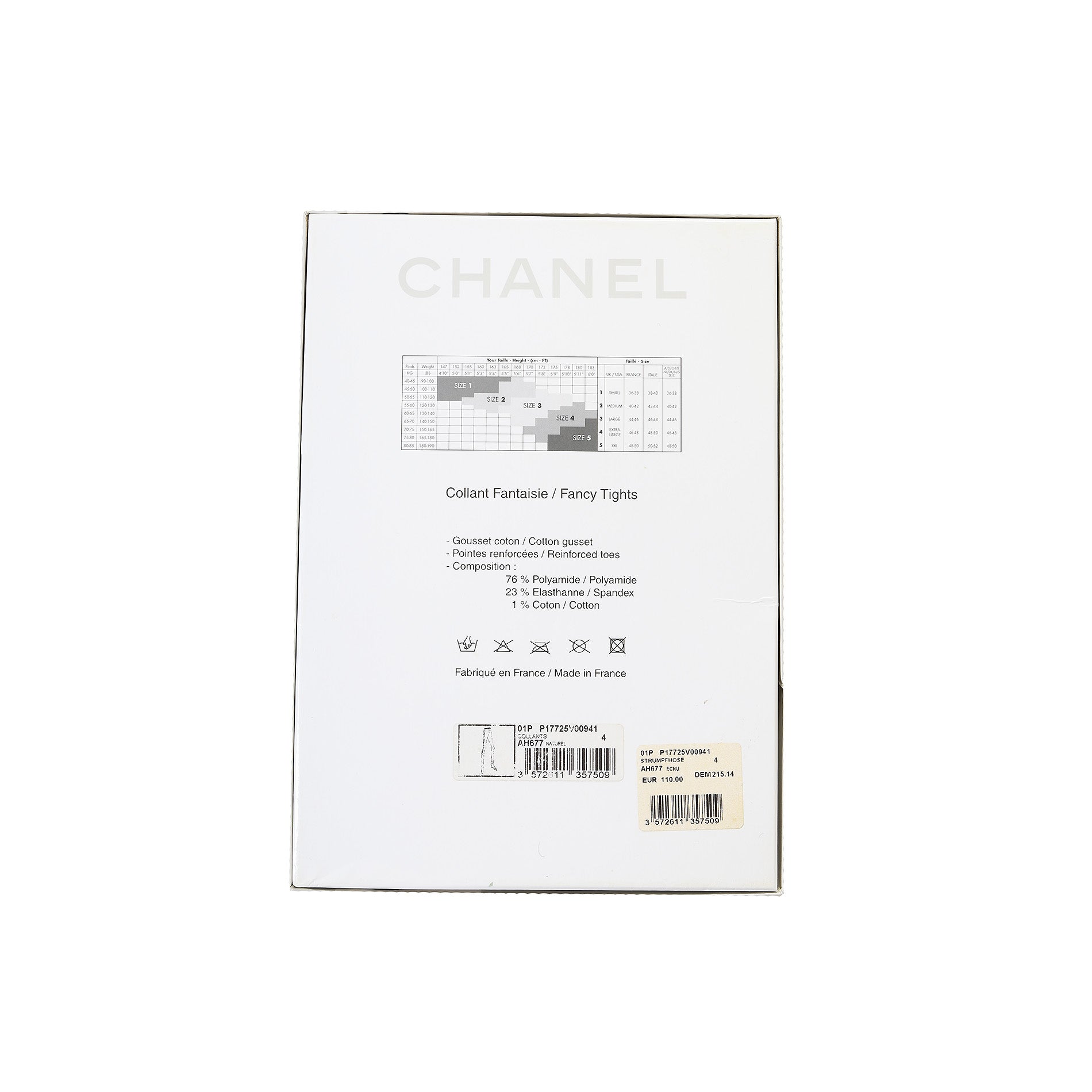 CHANEL Black  White CC Logo Patterned Tights
