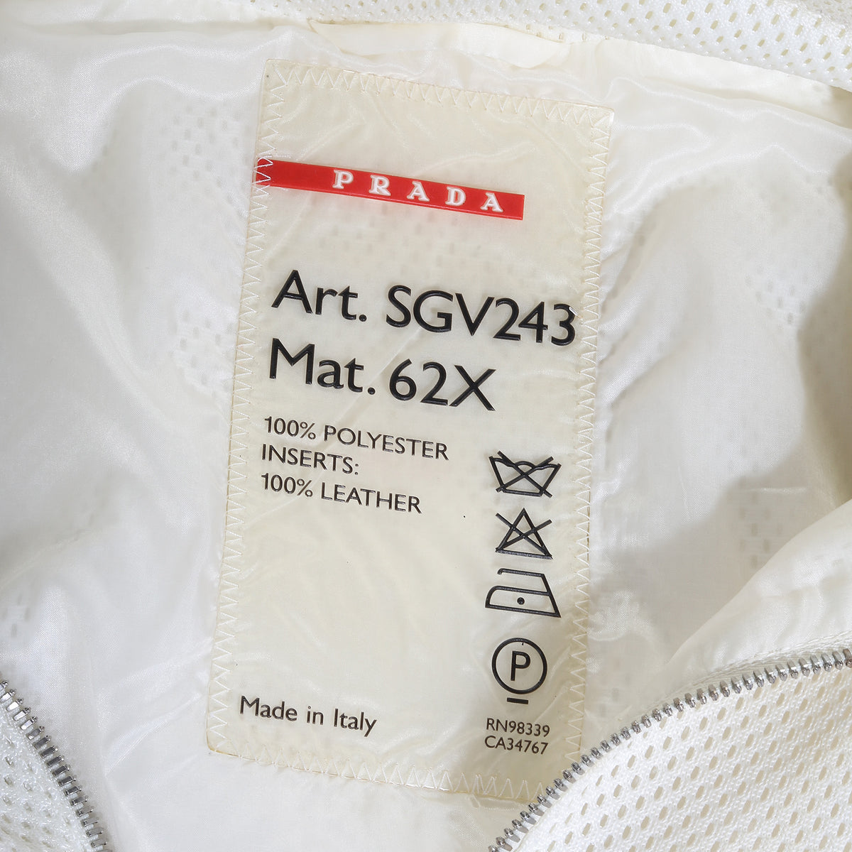 Prada 90s Sport White Mesh Vest