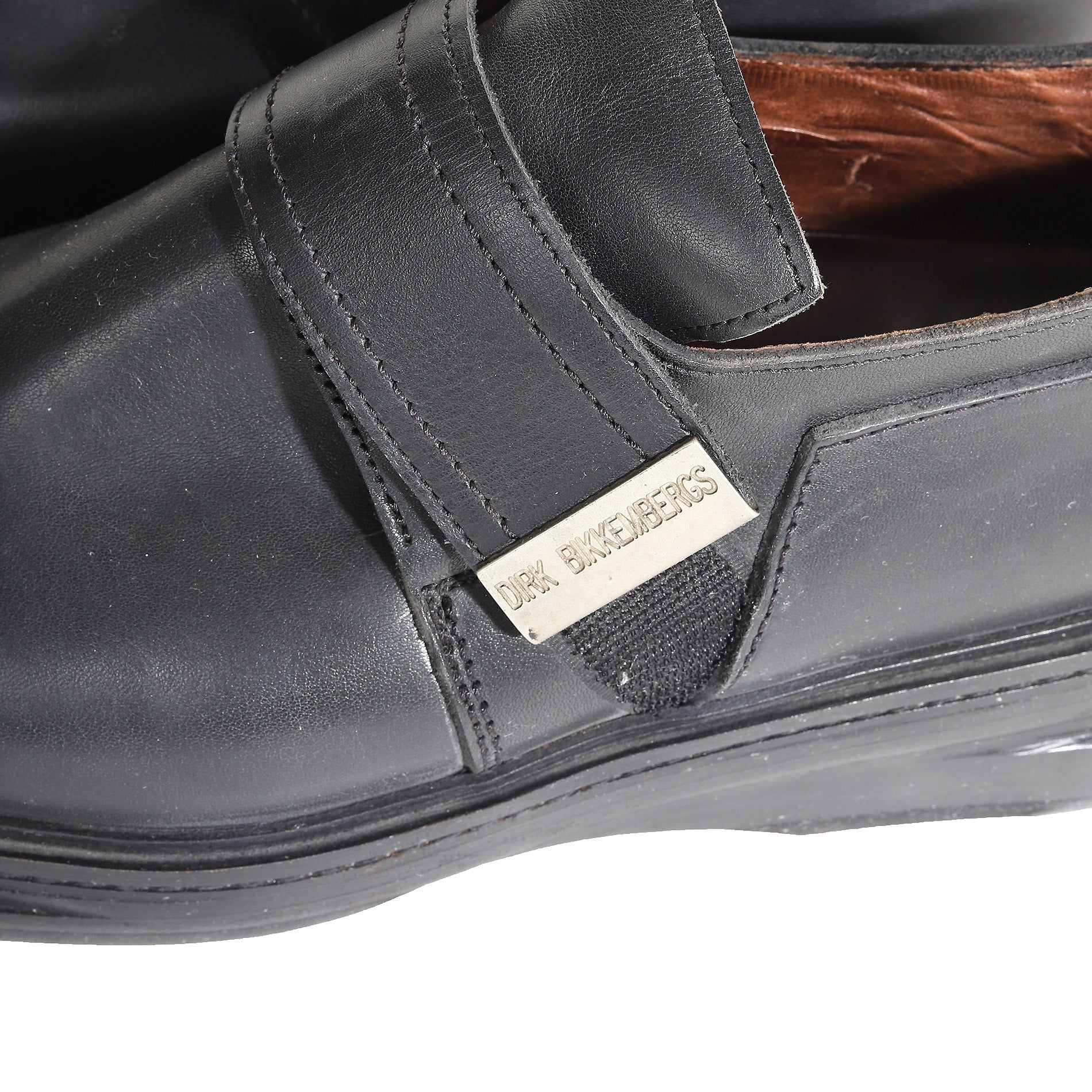 Dirk Bikkembergs 90s Velcro Black Leather Slipper