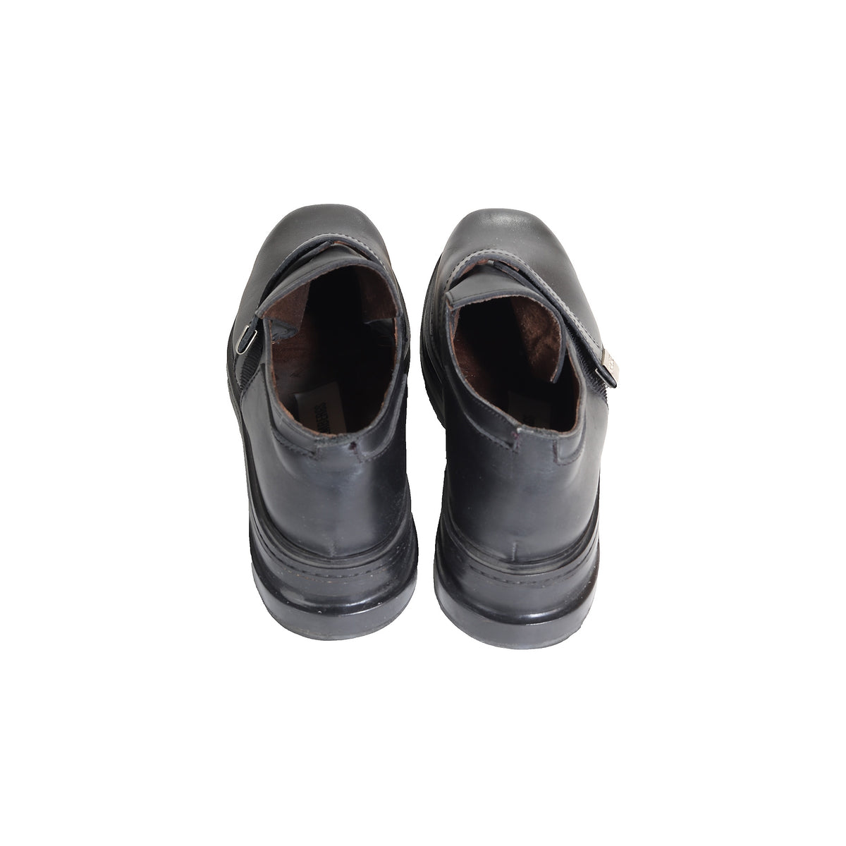 Dirk Bikkembergs 90s Velcro Black Leather Slipper