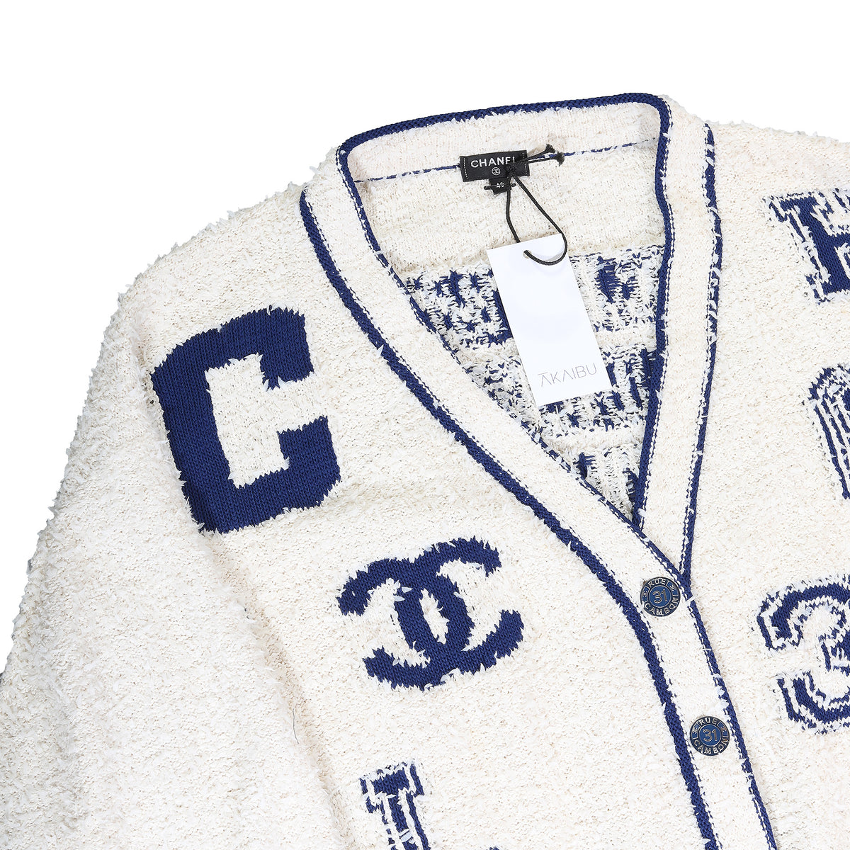 Chanel Pre SS19 Boucle Varsity Cardigan
