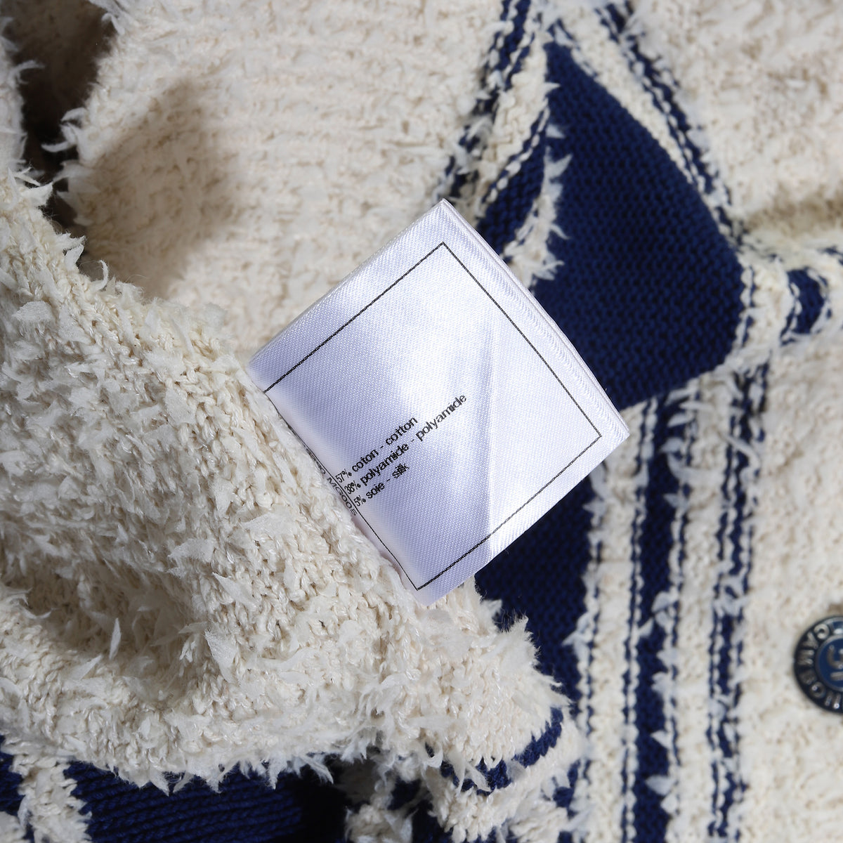 Chanel Pre SS19 Boucle Varsity Cardigan