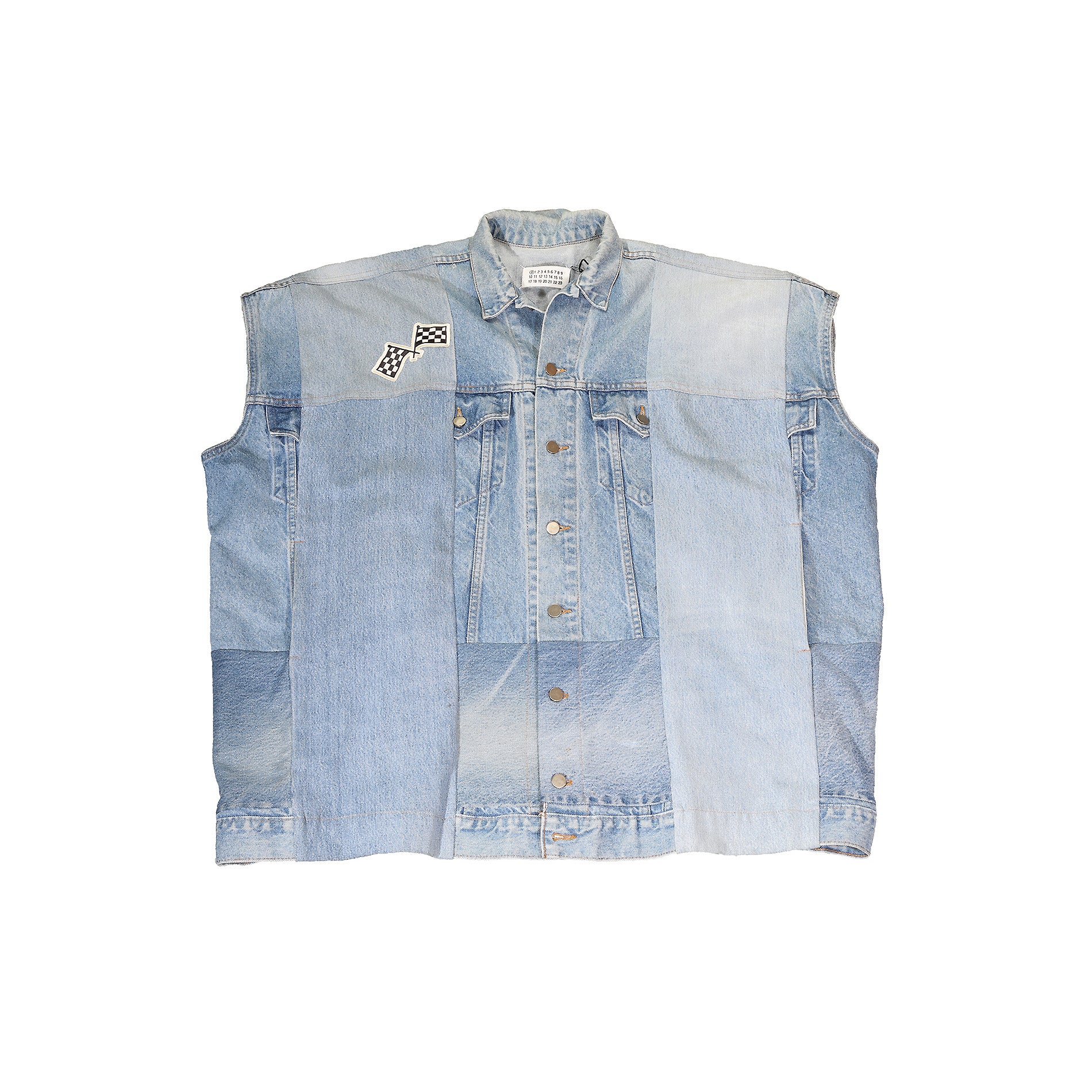 トップス Maison Martin Margiela Artisanal Vest Maison Martin Margiela Artisanal Reconstructed Denim Vest - Ākaibu