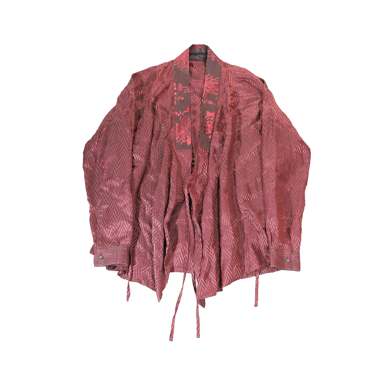 Haider Ackermann SS15 Chevron Linen Kimono Shirt